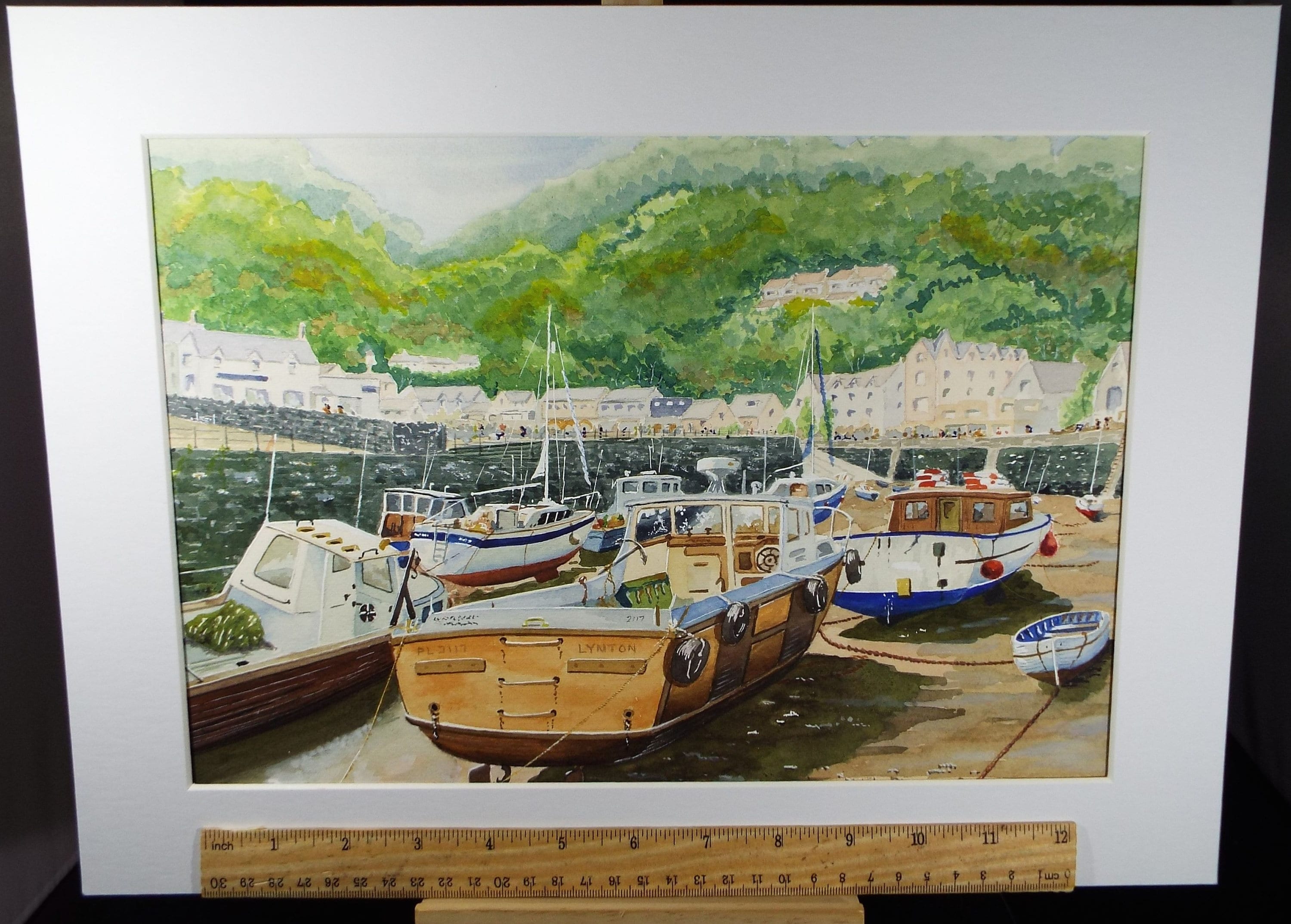 Original Watercolour, 'Lynmouth, Low Tide', Monogram PL, Circa 1990's