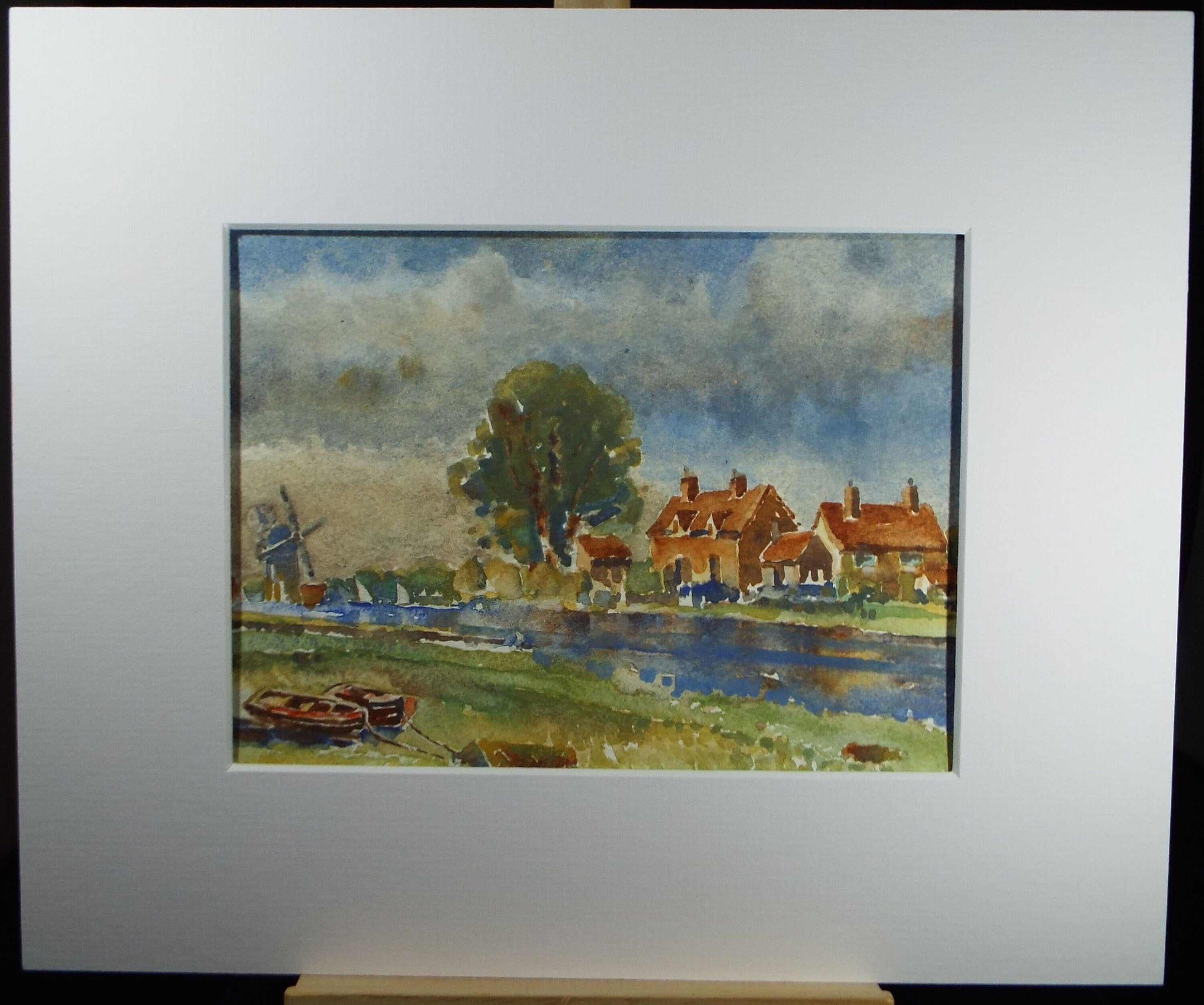 Original Watercolour, 'A Norfolk Broad', Circa 1950's,Artist Unknown