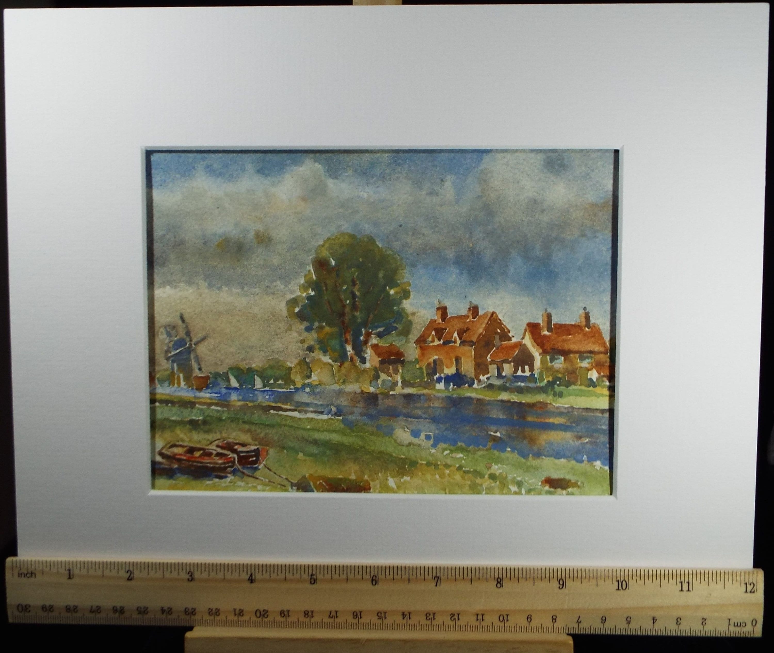 Original Watercolour, 'A Norfolk Broad', Circa 1950's,Artist Unknown