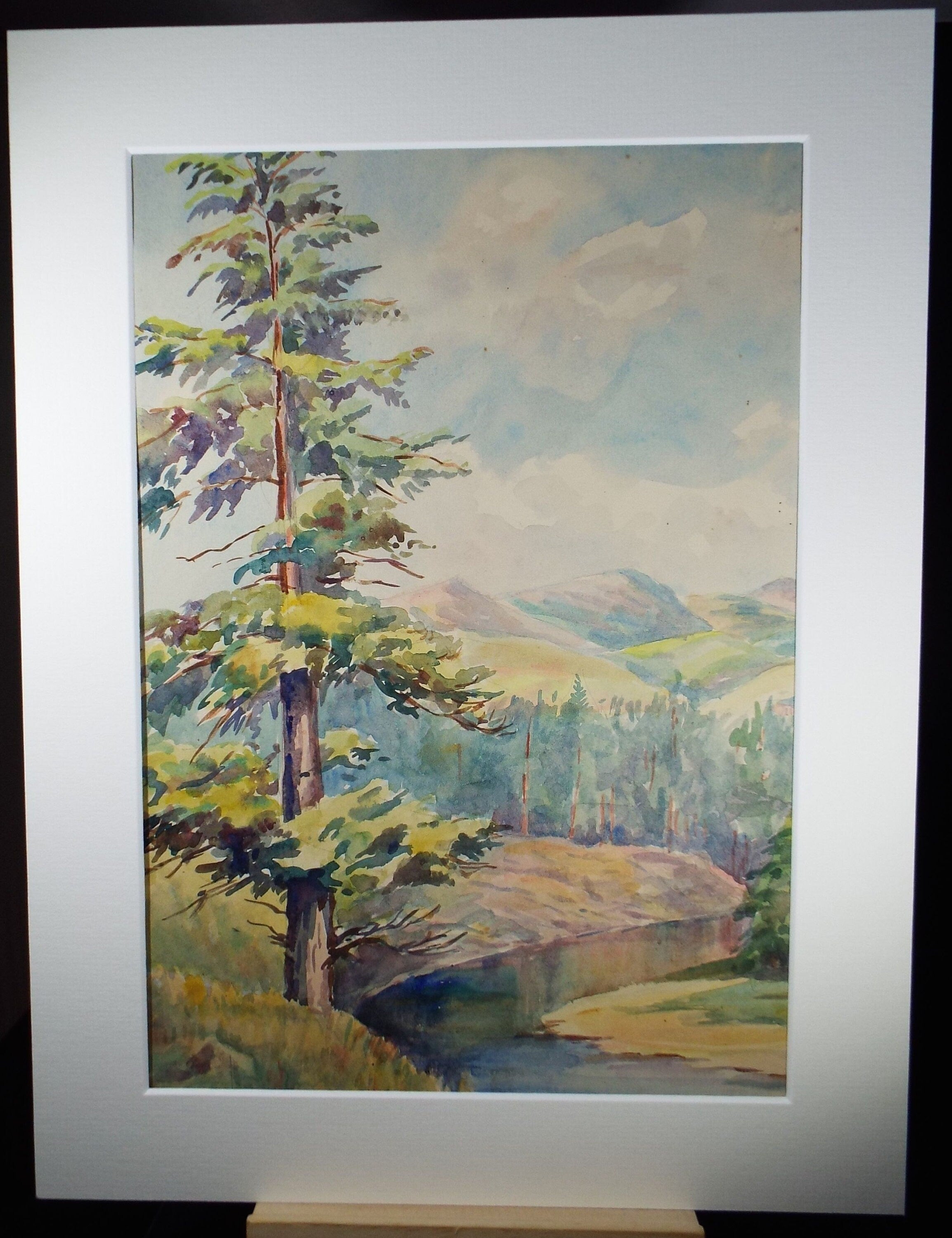 Original Watercolour, 'Alpine Landscape', C R Chase (1893-1988), Circa 1950's