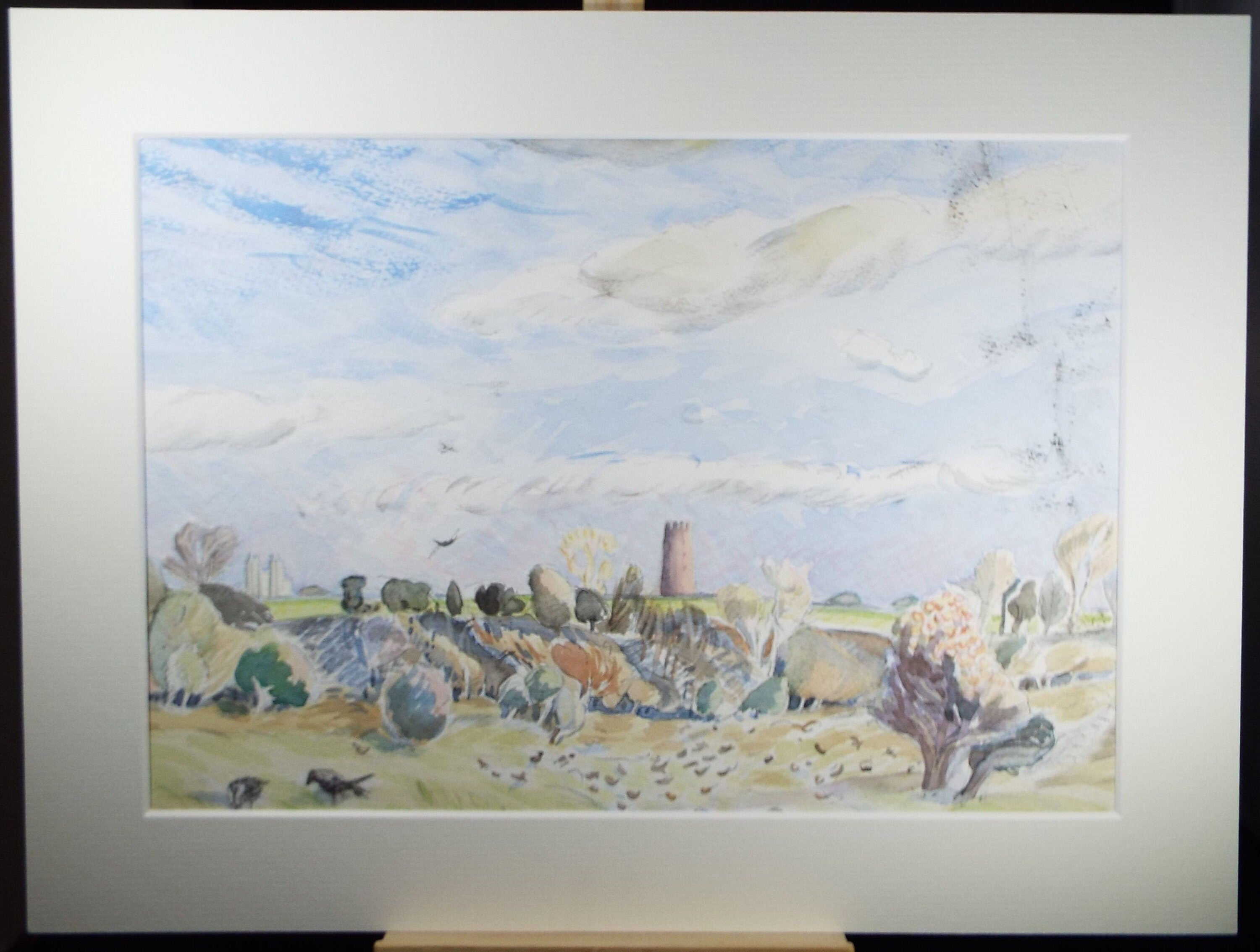 Original Watercolour, 'Landscape with Distant Towers', Dated 1999, M E Cross