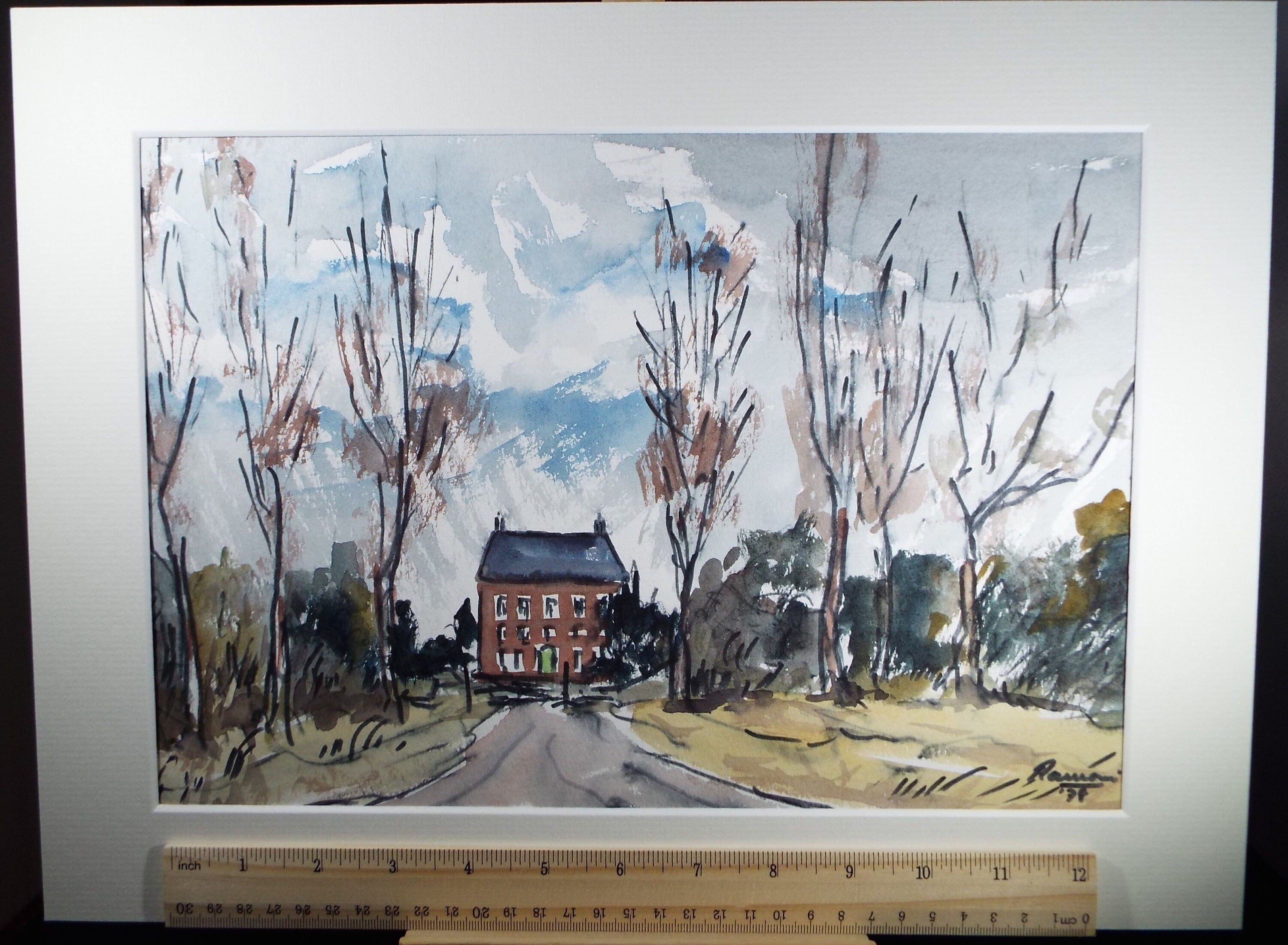 Original Watercolour, 'A Country House, Dated 1978, Artist Unknown