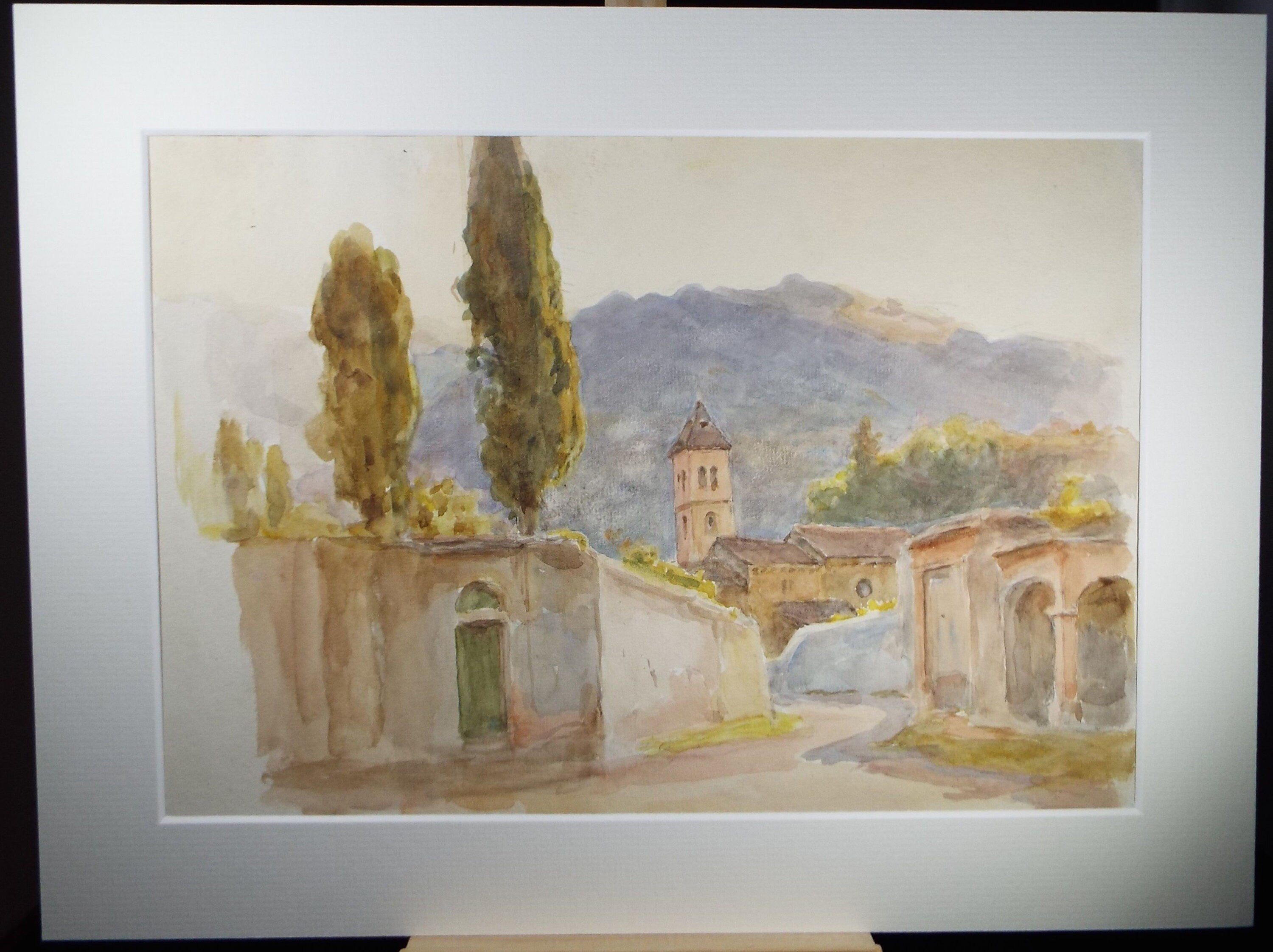 Original Watercolour, 'Italian town scene', Circa 1950's, C R Chase (1893-1988)