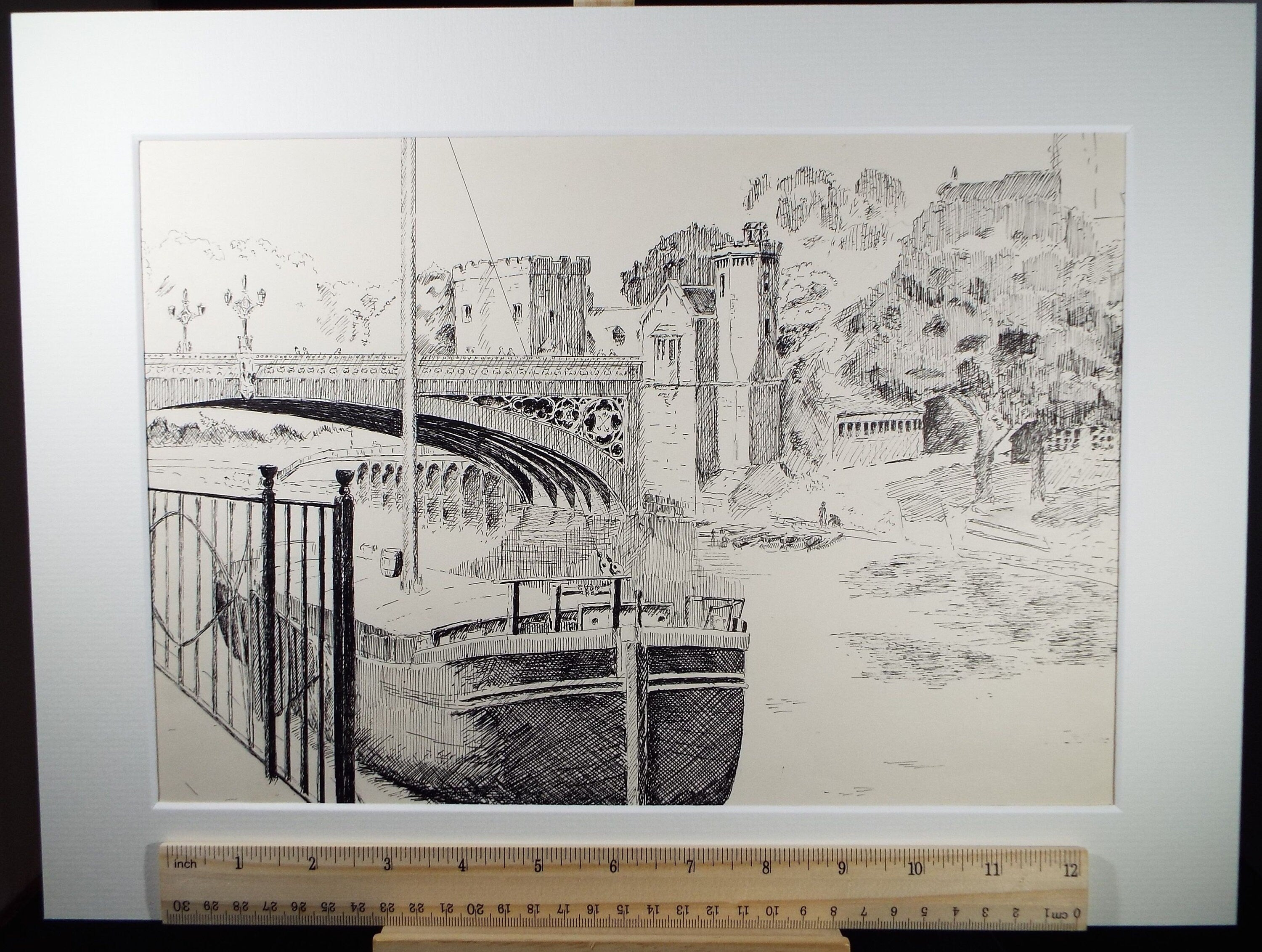 Original pen and ink, 'Humber Keel - Annie Maud', circa 1980, E F Heathfield