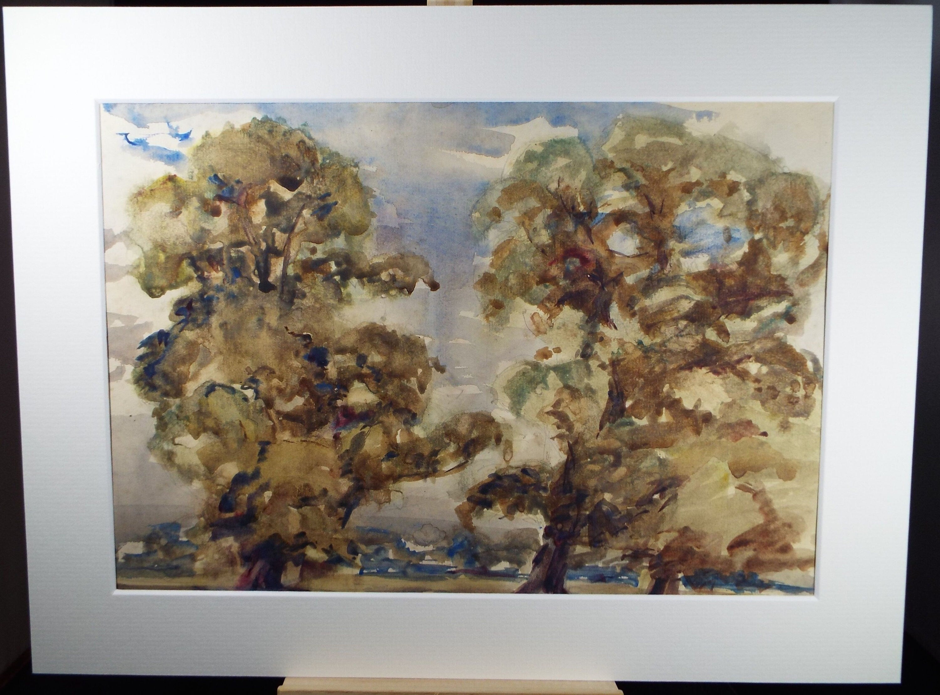 Original Watercolour, 'Study of two Elms' , C R Chase (1893-1988), Circa 1950's