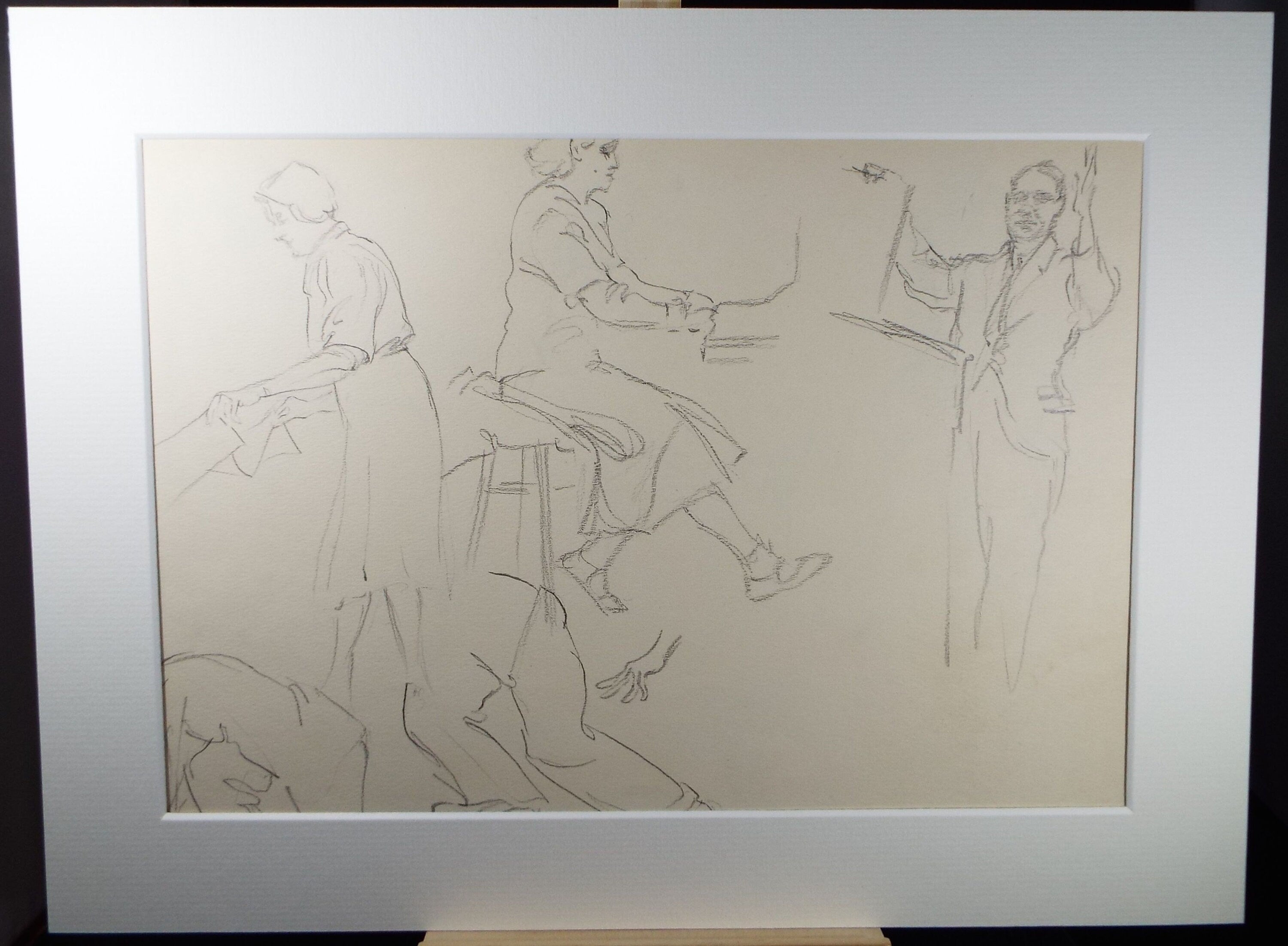 Original Pencil Drawing, 'Figure Studies', Ivy T. Attwell (20th Century, British)