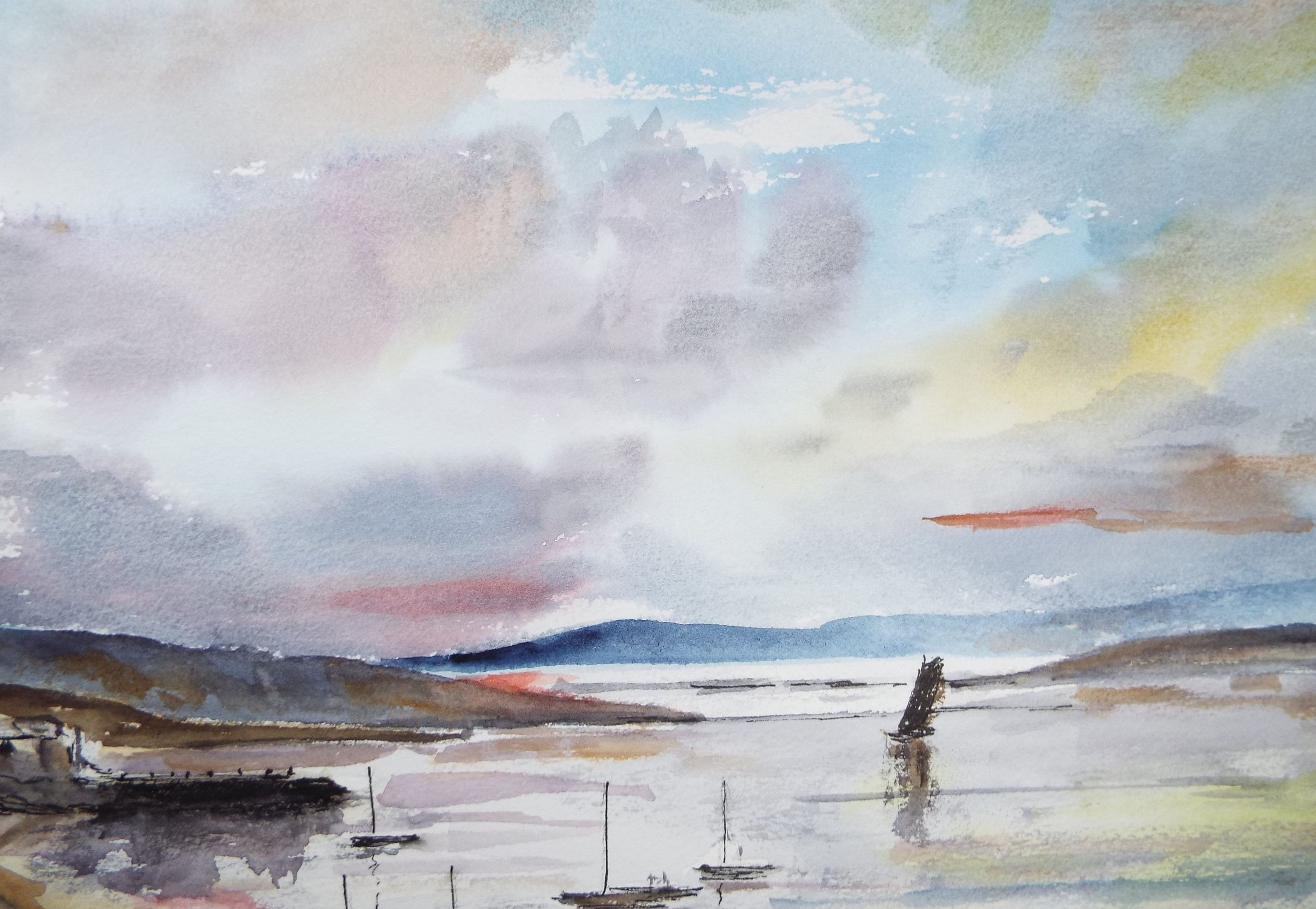 Original Watercolour, 'Scottish Loch', Dated 1996, Unknown Artist