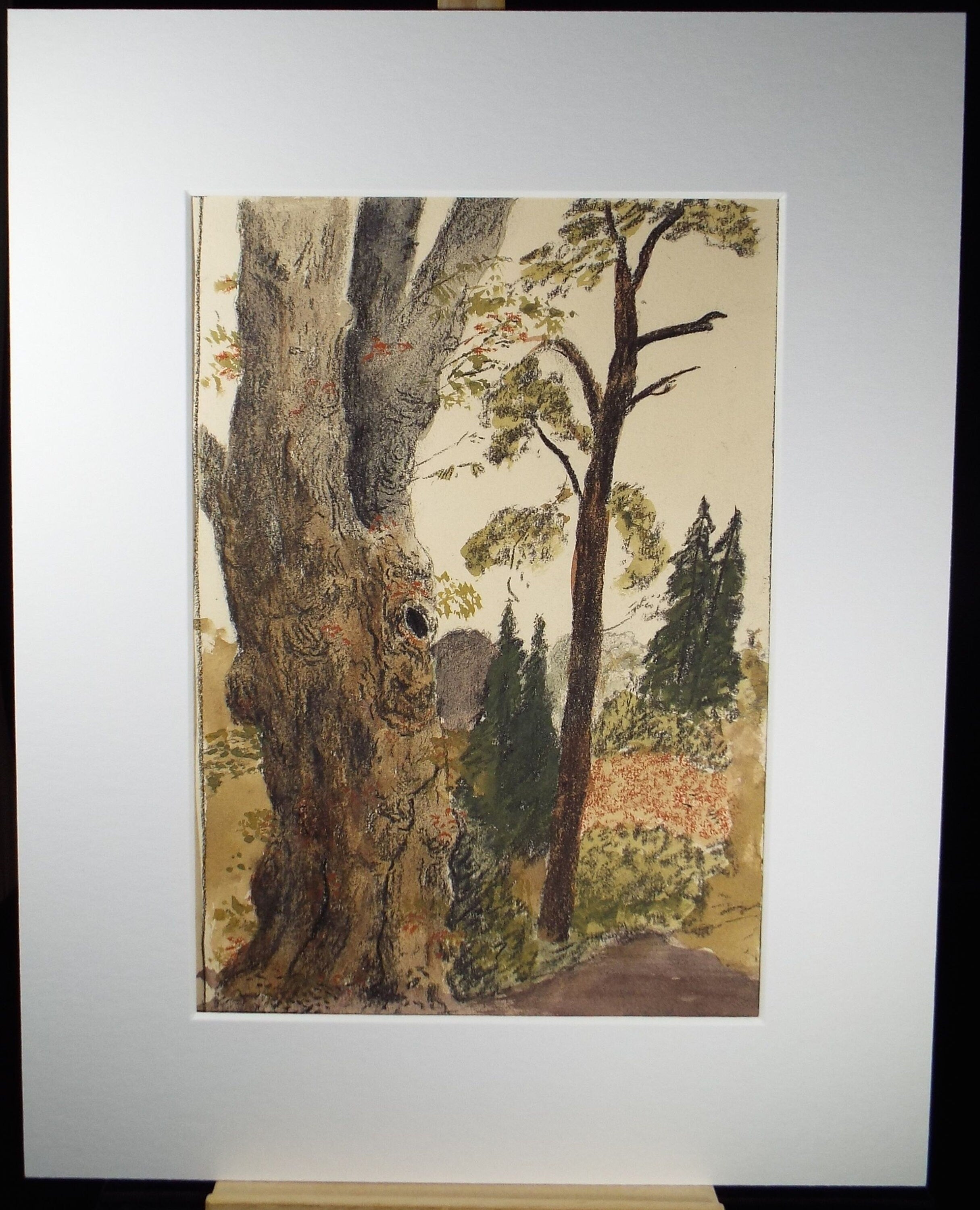 Original Wtercolour & Gouache, 'Gardens, Newby Hall', Dated 1957,  Artist Unknown