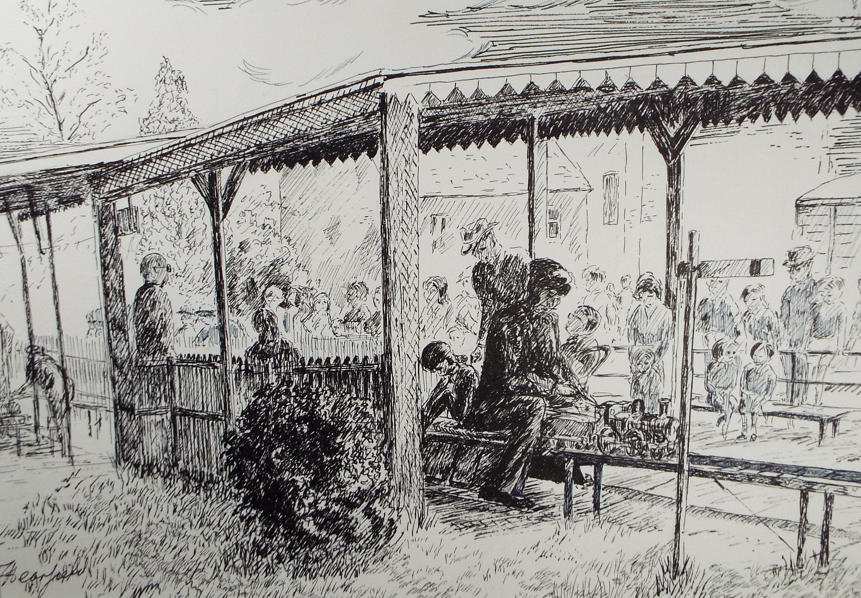 Original Pen and Ink, 'York Model Engineers - Public Day', Circa 1980's, E F Hearfield