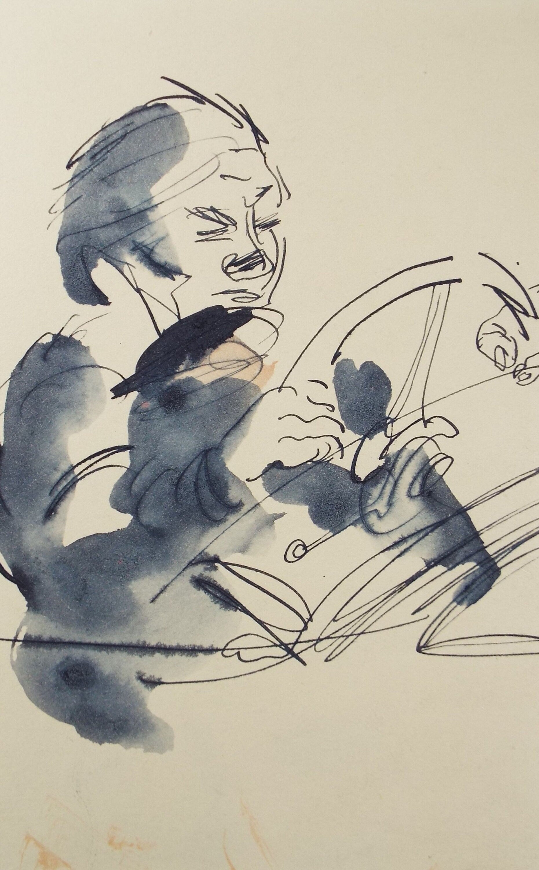 Original Watercolour, 'The Motorist', 1950's, William D Clyne (1922-1981)