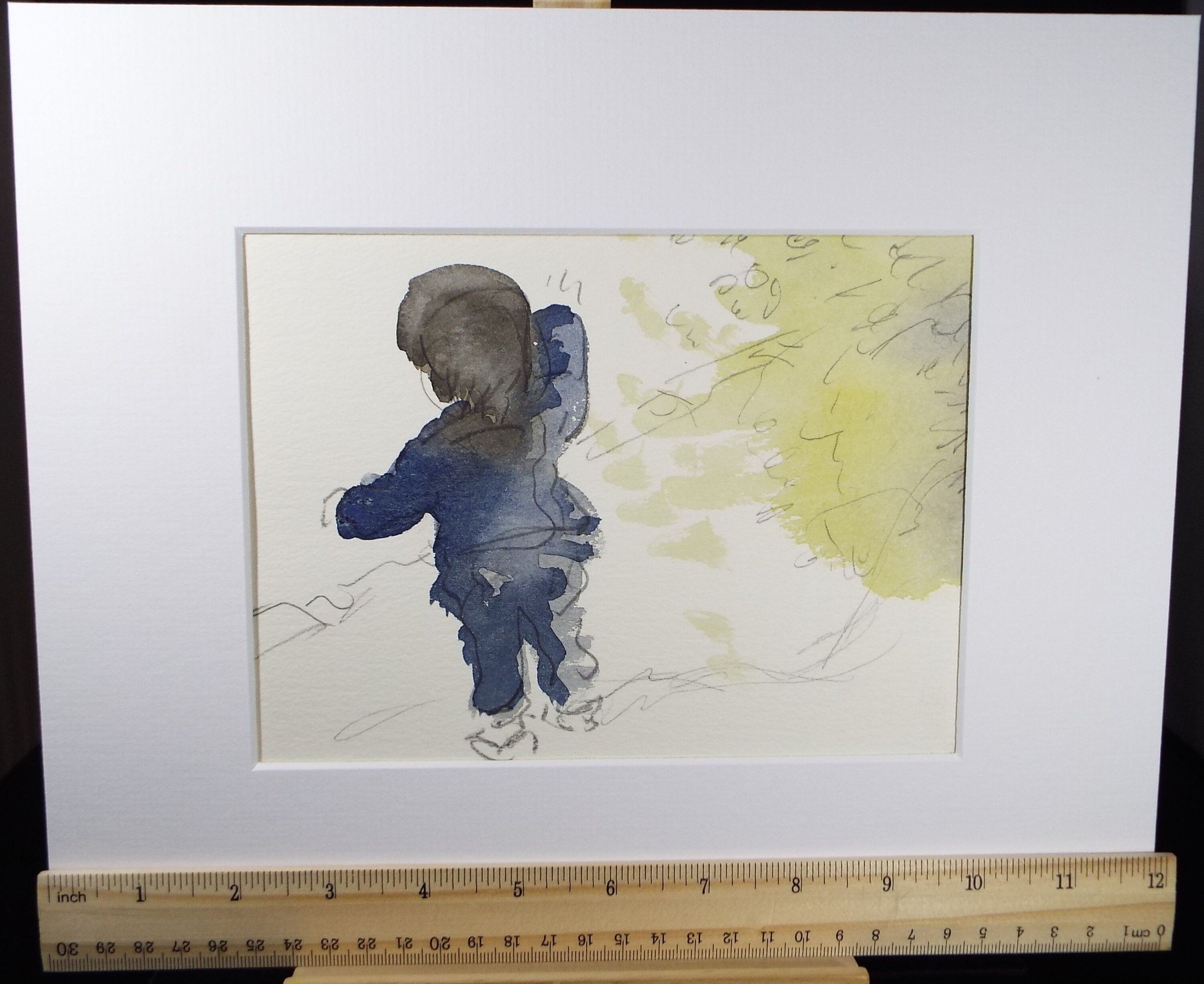 Original Watercolour, 'Child in Blue', 1960's, William D Clyne (1922-1981)