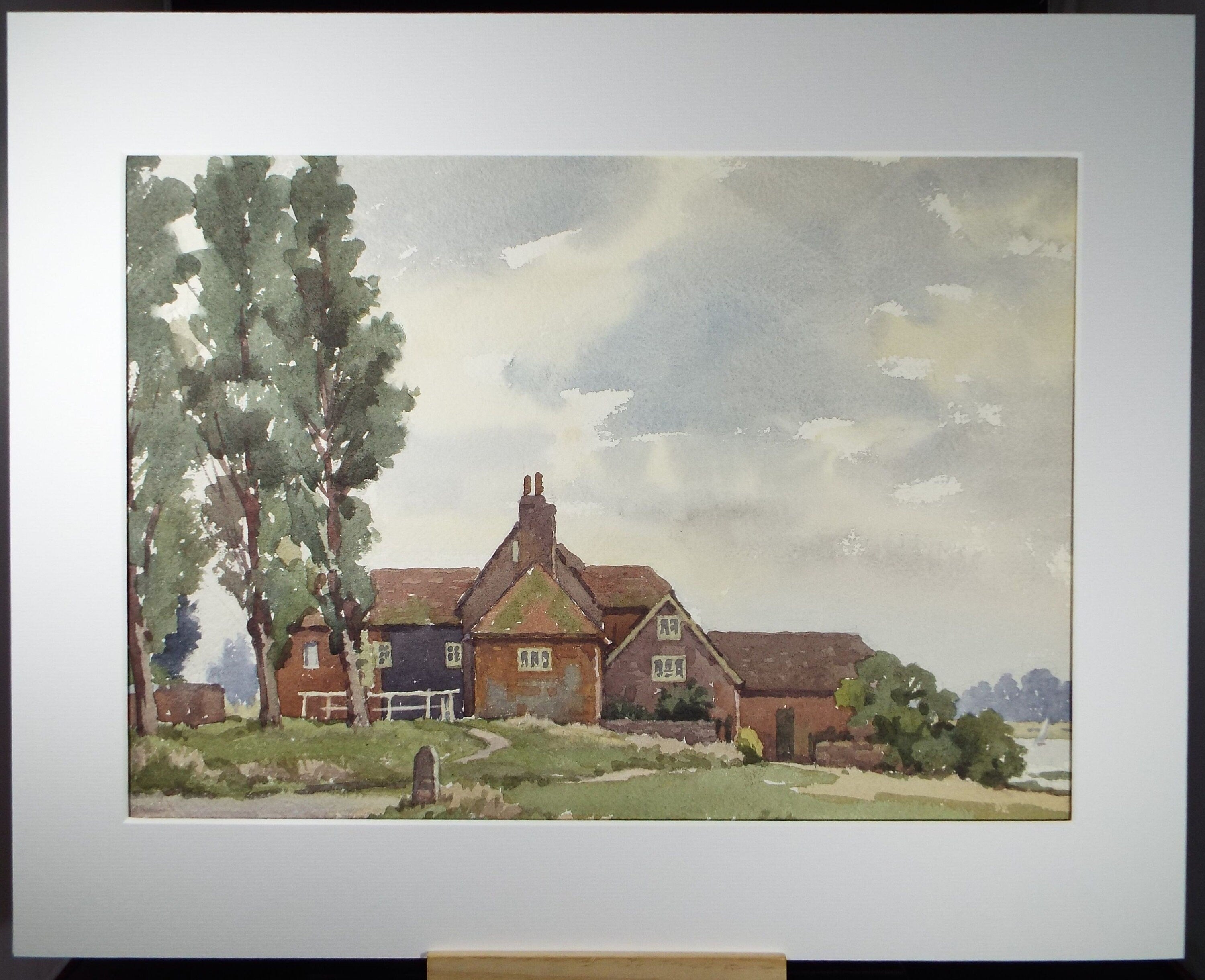 Original Watercolour on Paper, 'Farmhouse, Bosham', Edward Albert Hickling (1913-1998), Circa 1950's