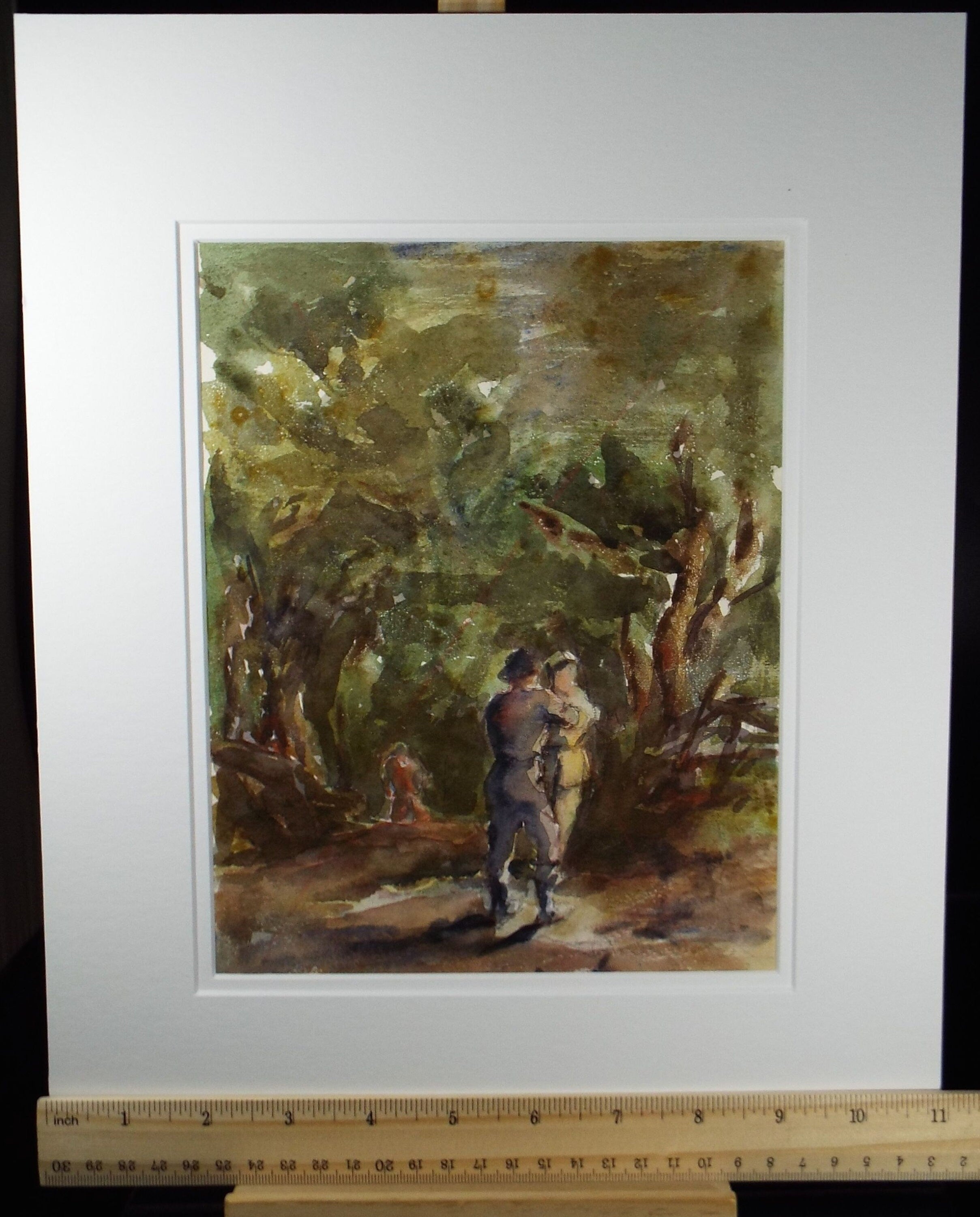 Original Watercolour, 'Figures in Woodland', c1950's - Robert Case (20th Century British)