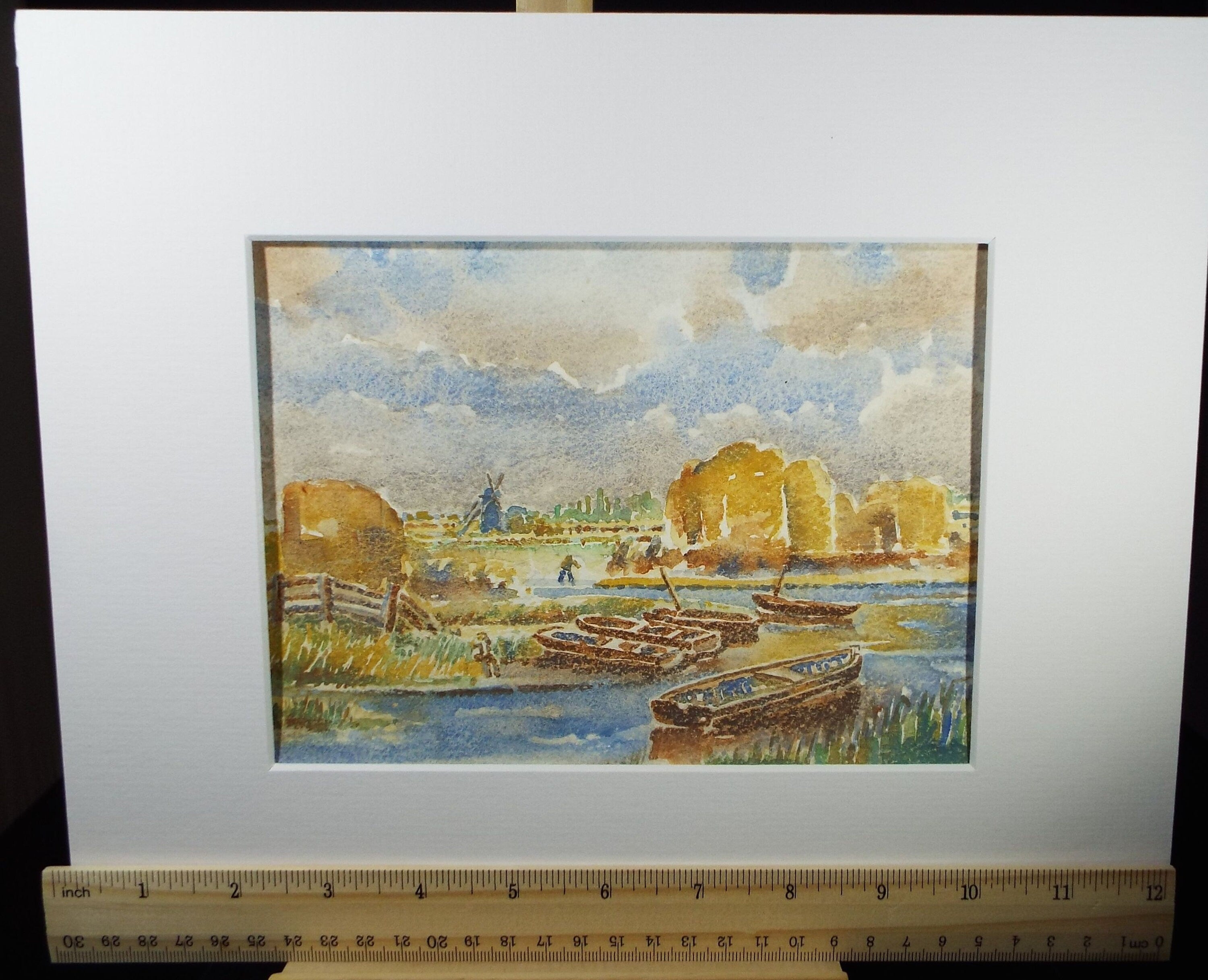 Original Watercolour, 'Norfolk Broads', Circa 1950's,Artist Unknown