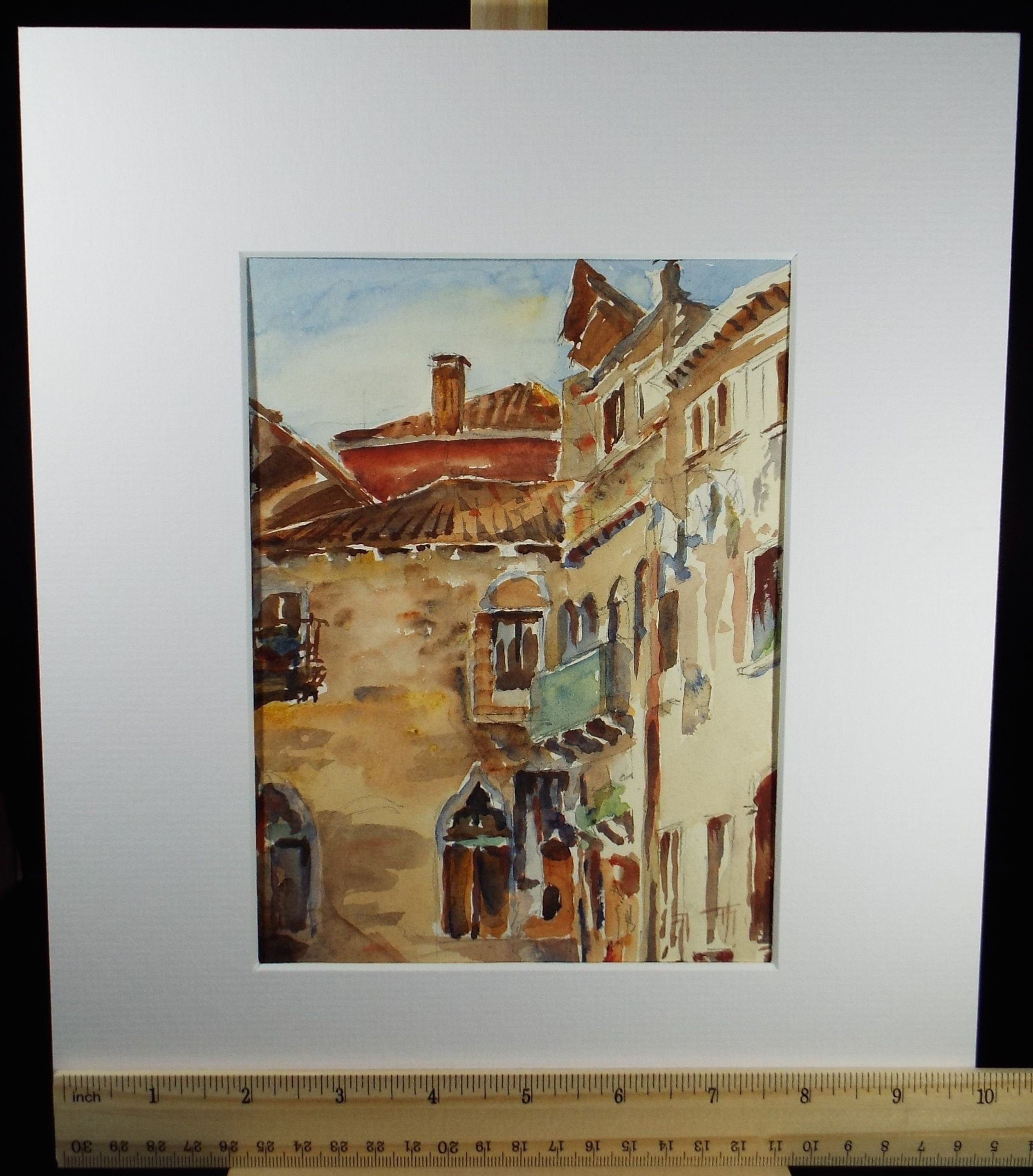 Original Watercolour, 'Venetian Palazzo', Circa 1950's, indistinctly signed