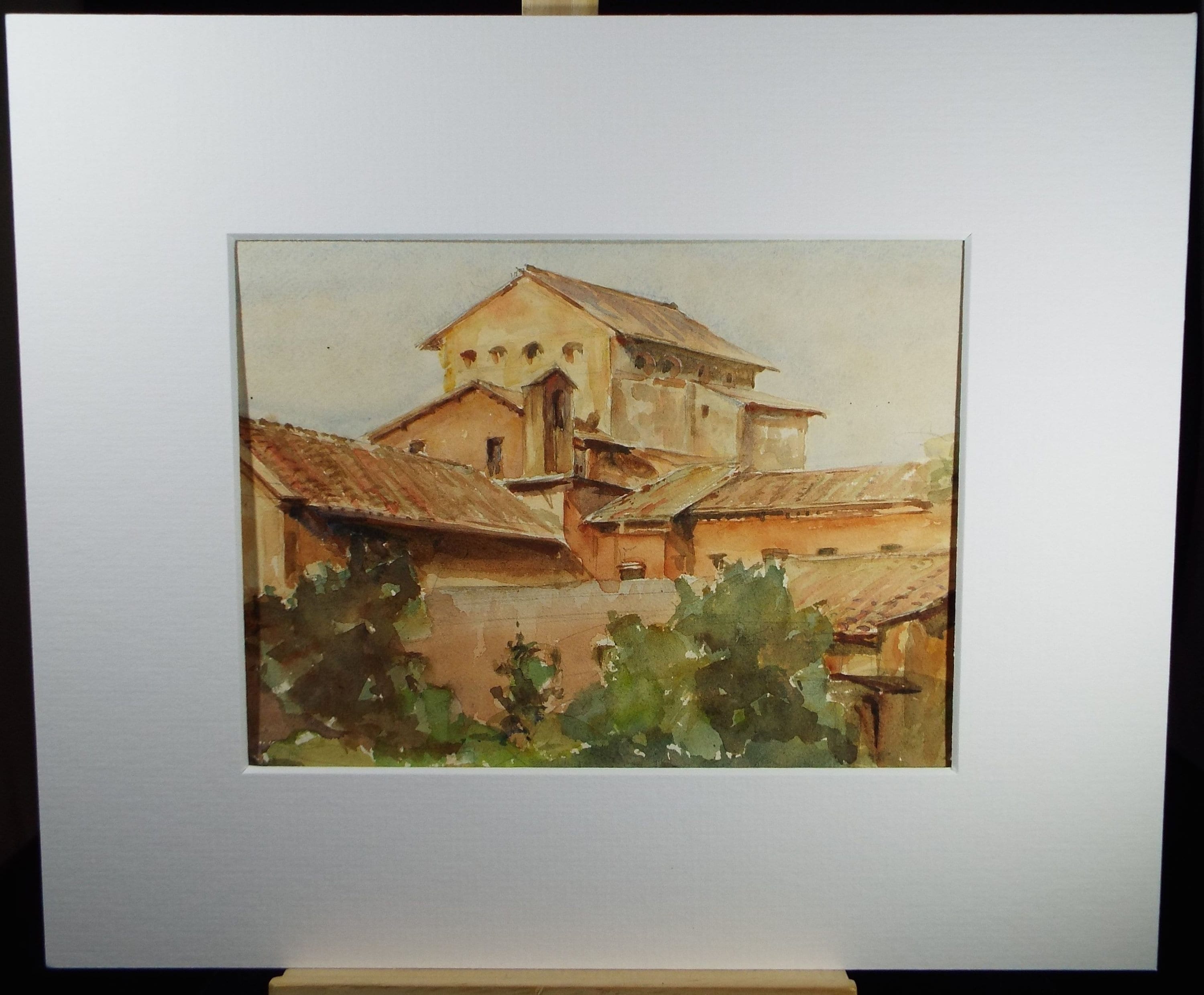 Original Watercolour, 'Venetian Warehouse', Circa 1950's, indistinctly signed