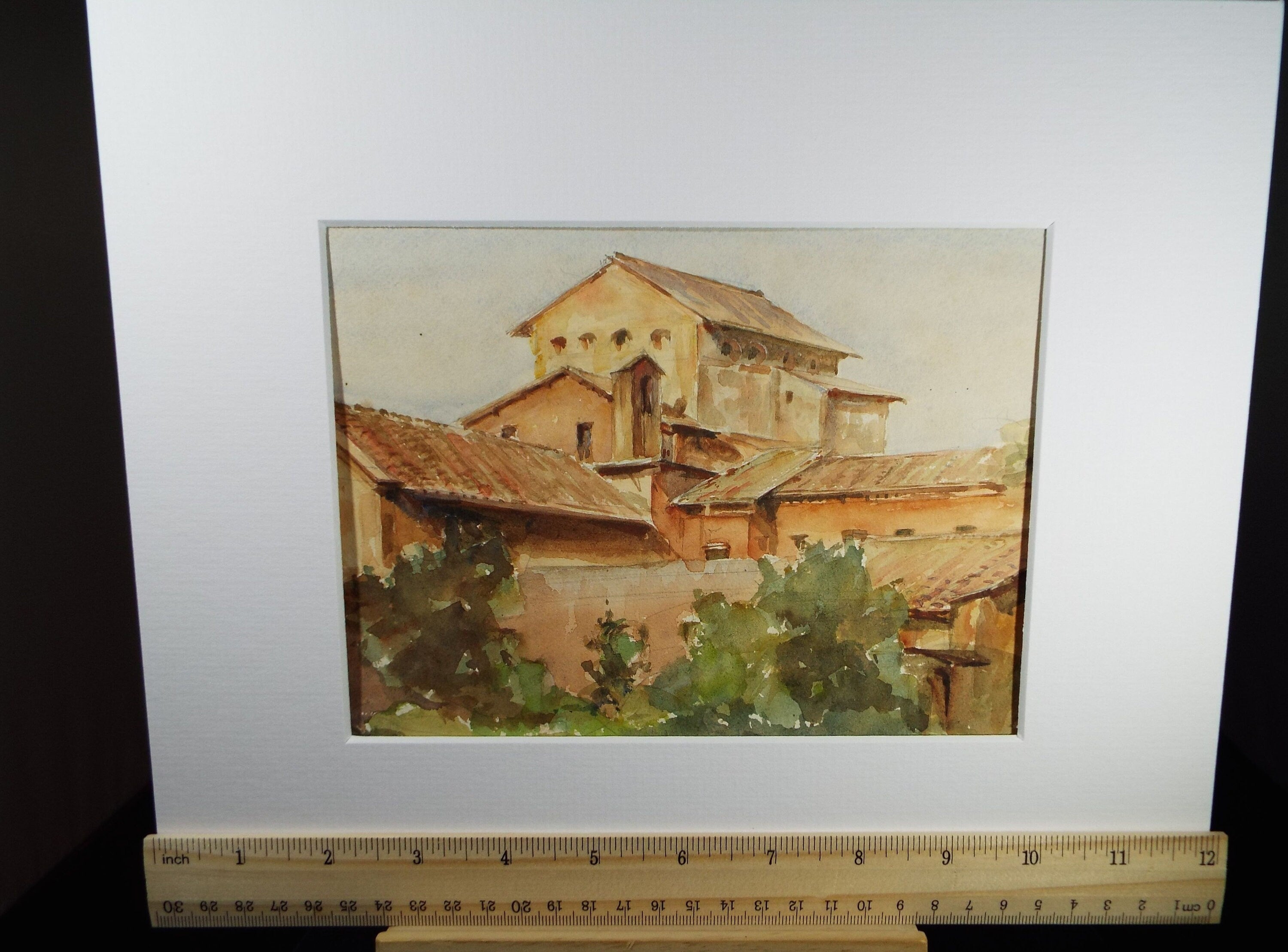 Original Watercolour, 'Venetian Warehouse', Circa 1950's, indistinctly signed