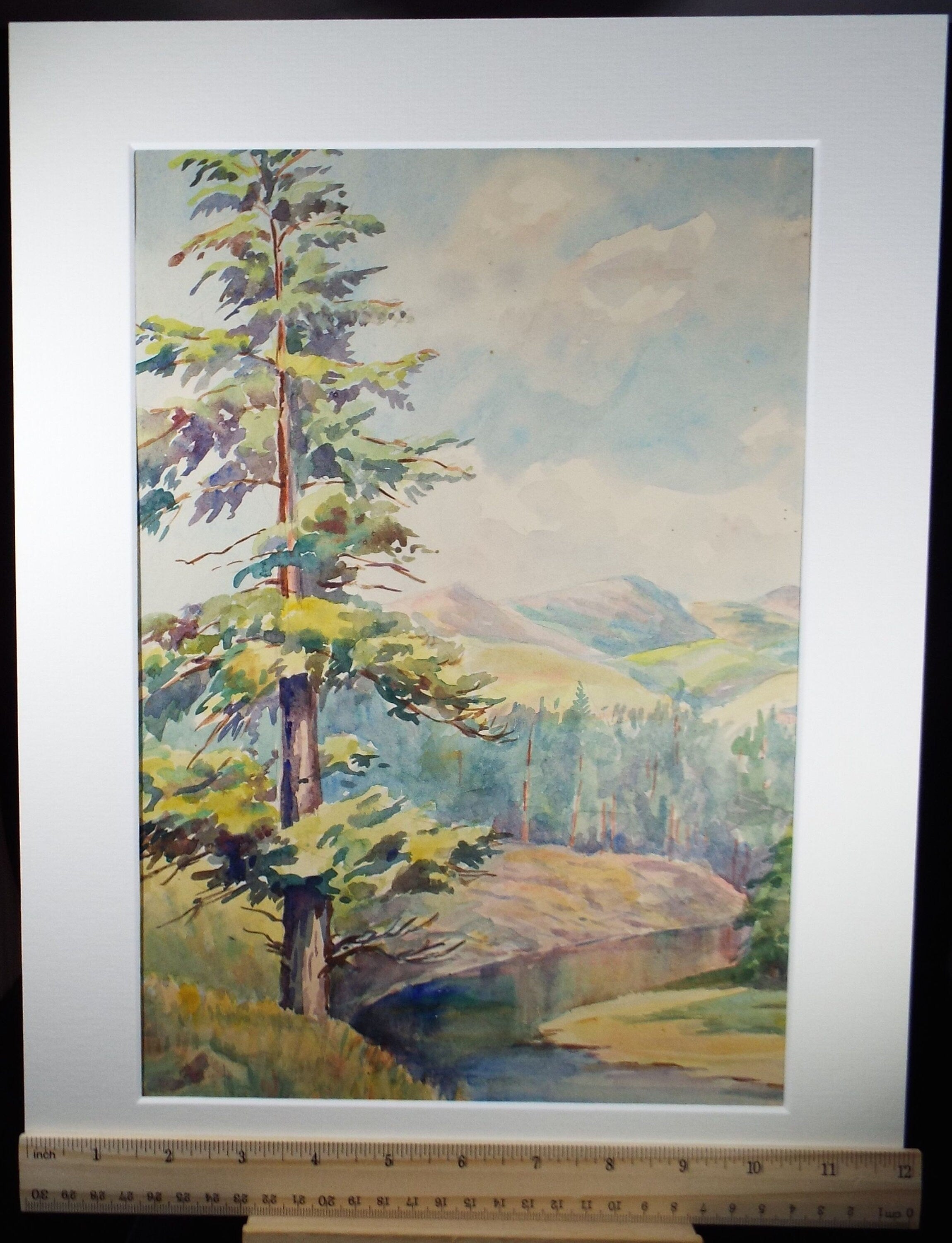 Original Watercolour, 'Alpine Landscape', C R Chase (1893-1988), Circa 1950's