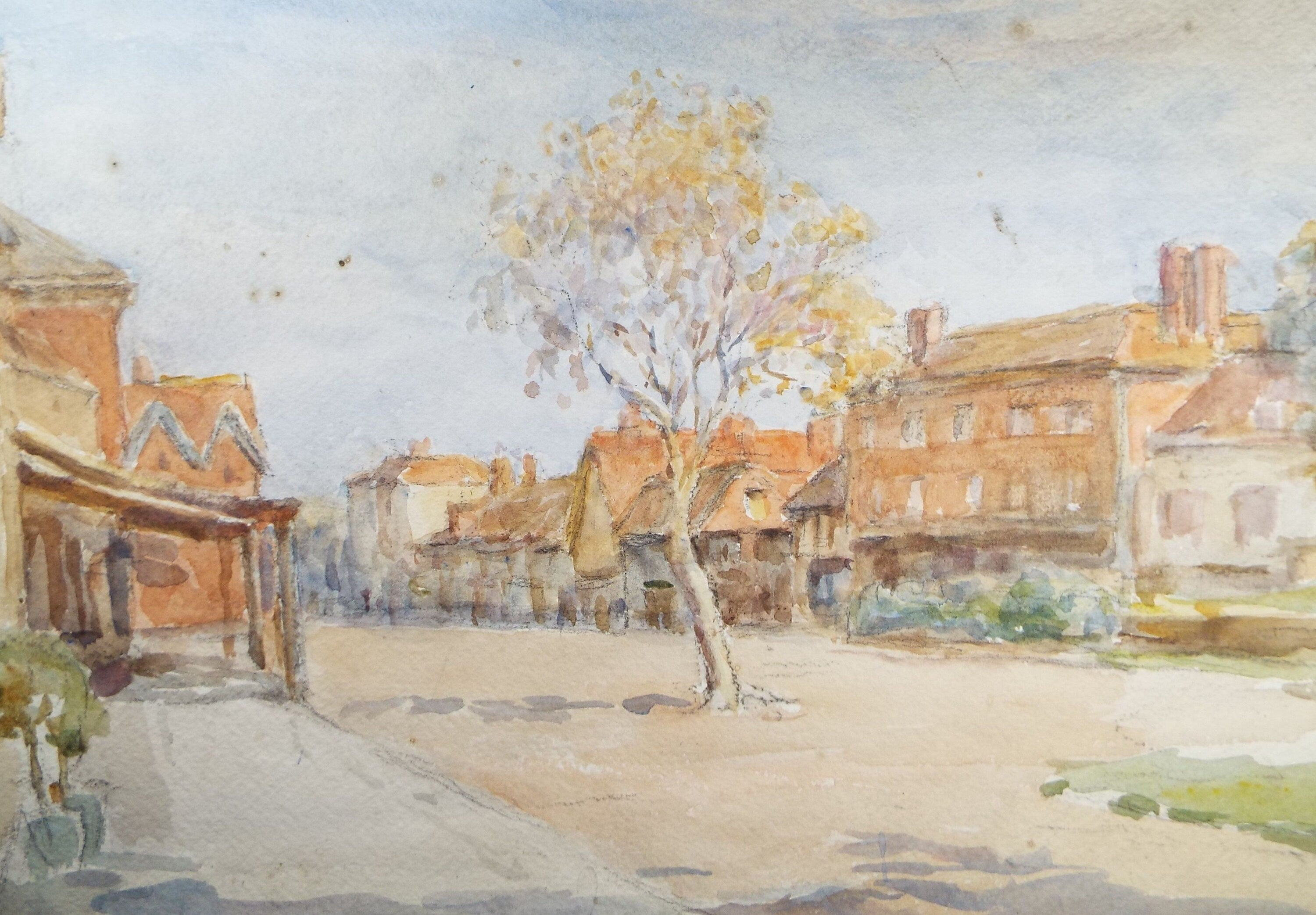 Original Watercolour, 'Street Scene', Circa 1950's, C R Chase (1898-1988)