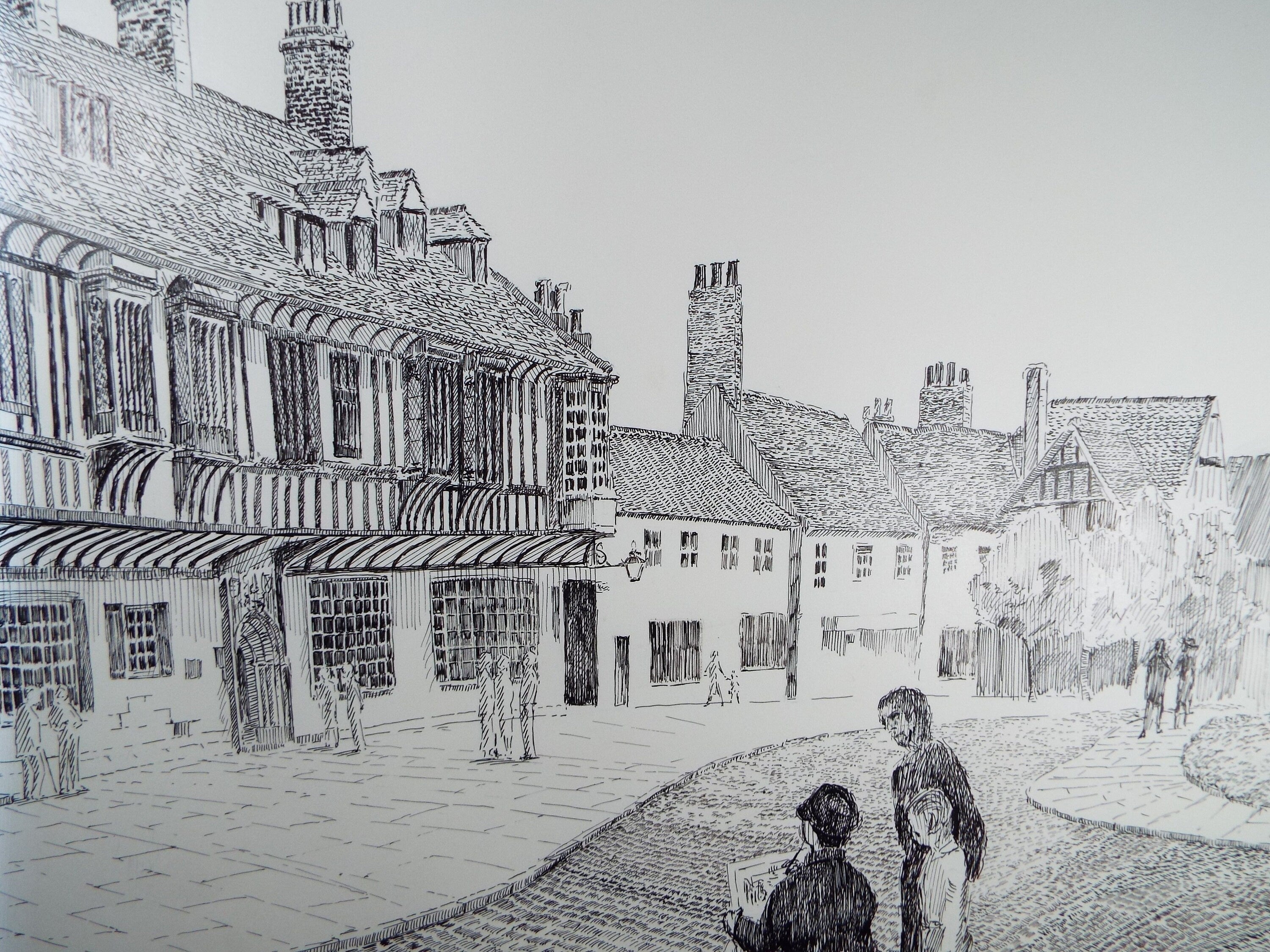 St William's College, York, Original pen and ink, dated 1980, E F Heathfield