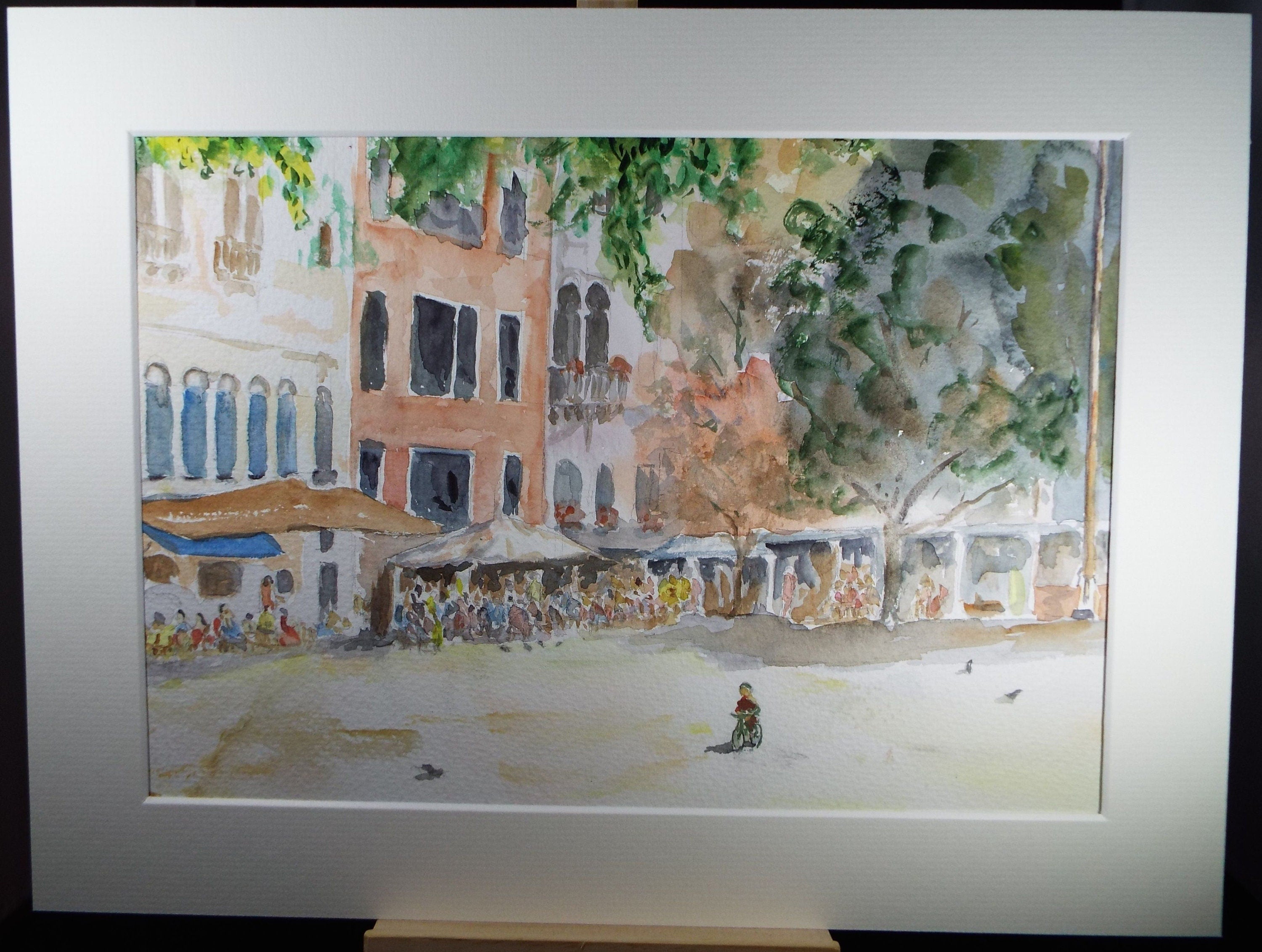 Original Watercolour, 'Campo san Paulo, Venice',Dated 1997, Artist Unknown