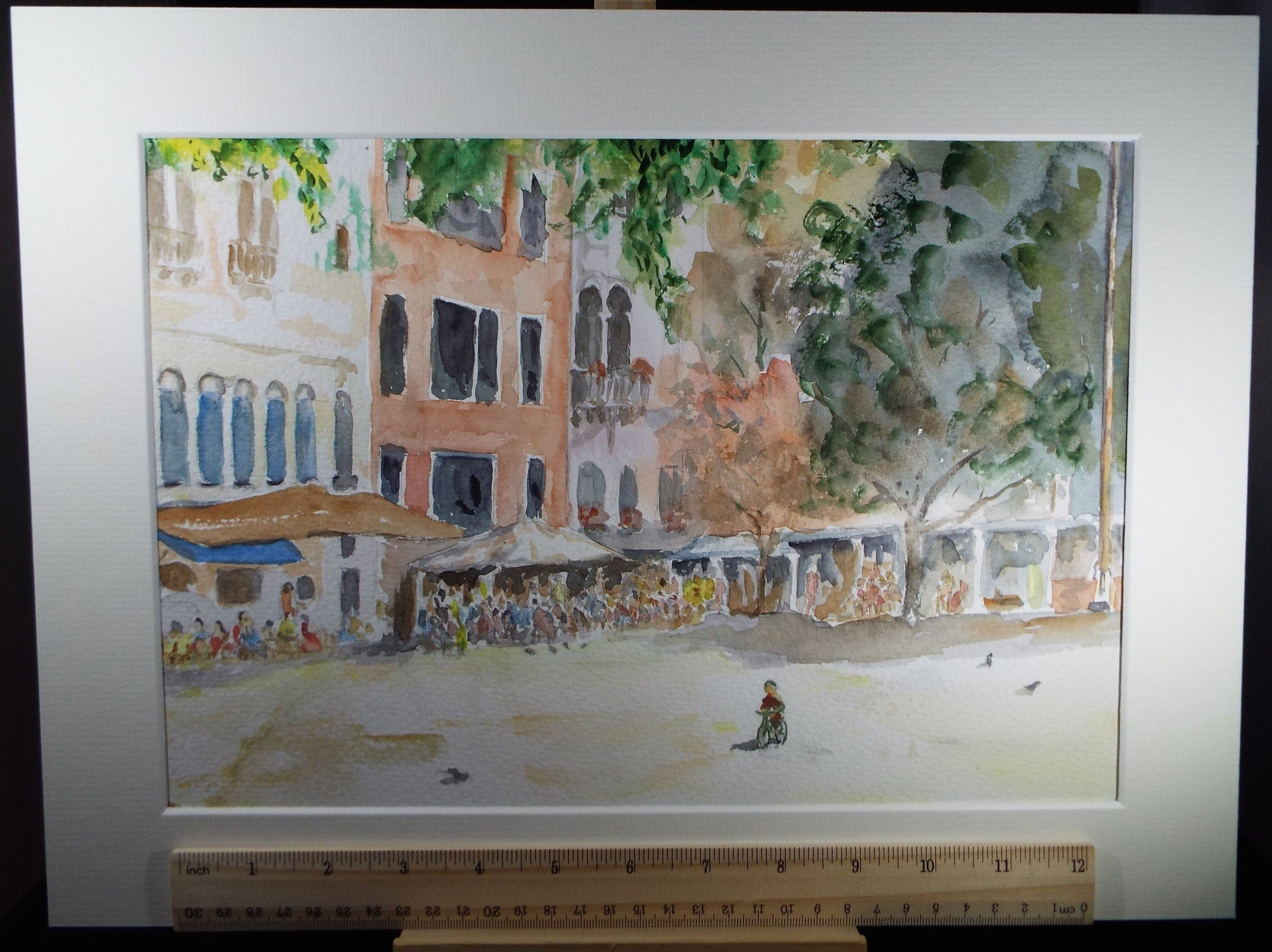 Original Watercolour, 'Campo san Paulo, Venice',Dated 1997, Artist Unknown