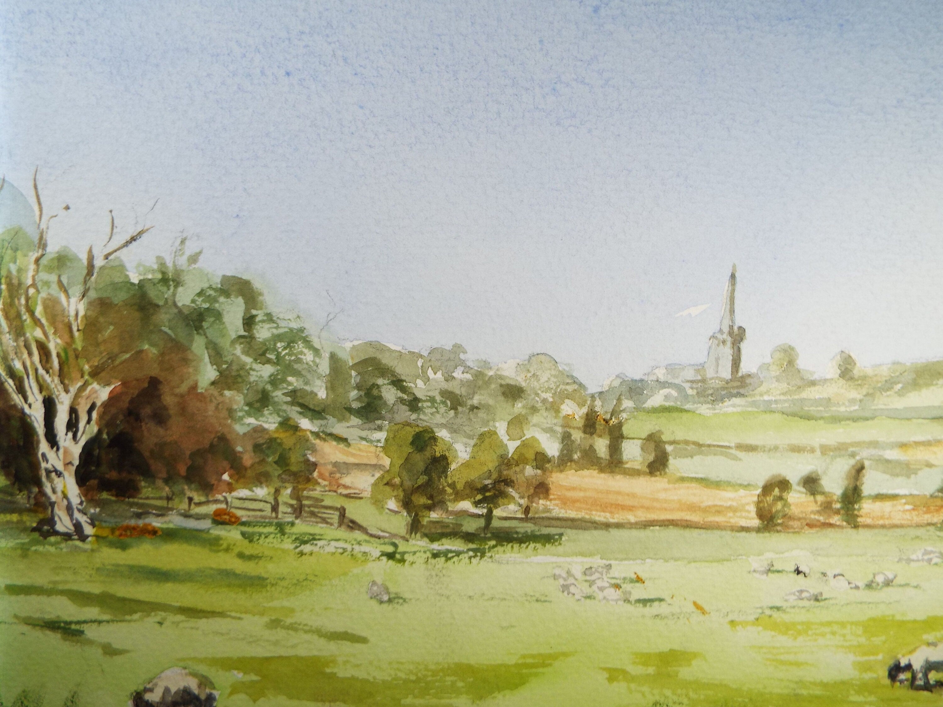 Original Watercolour, 'Green Valley', c1990's, Artist Unknown