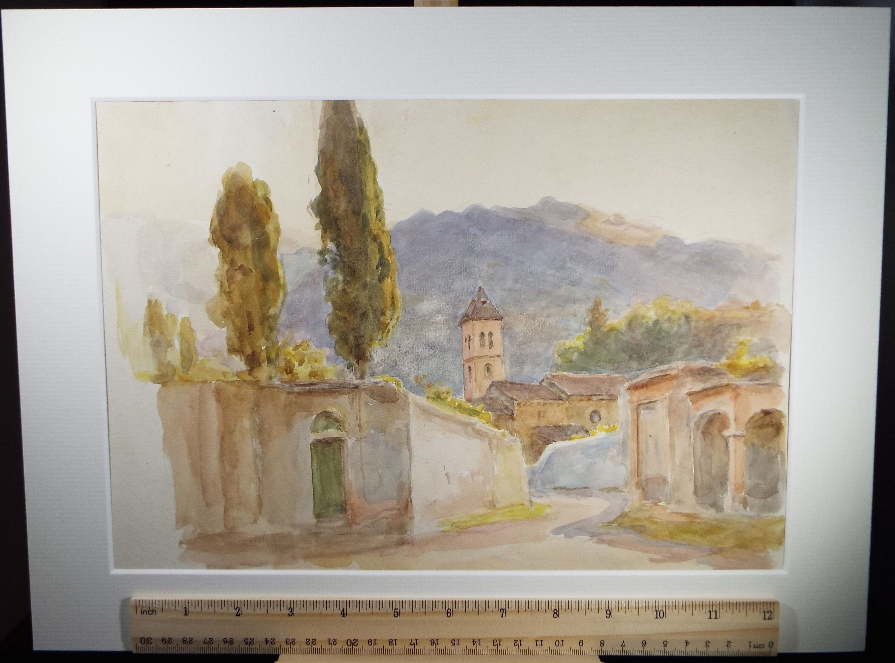 Original Watercolour, 'Italian town scene', Circa 1950's, C R Chase (1893-1988)