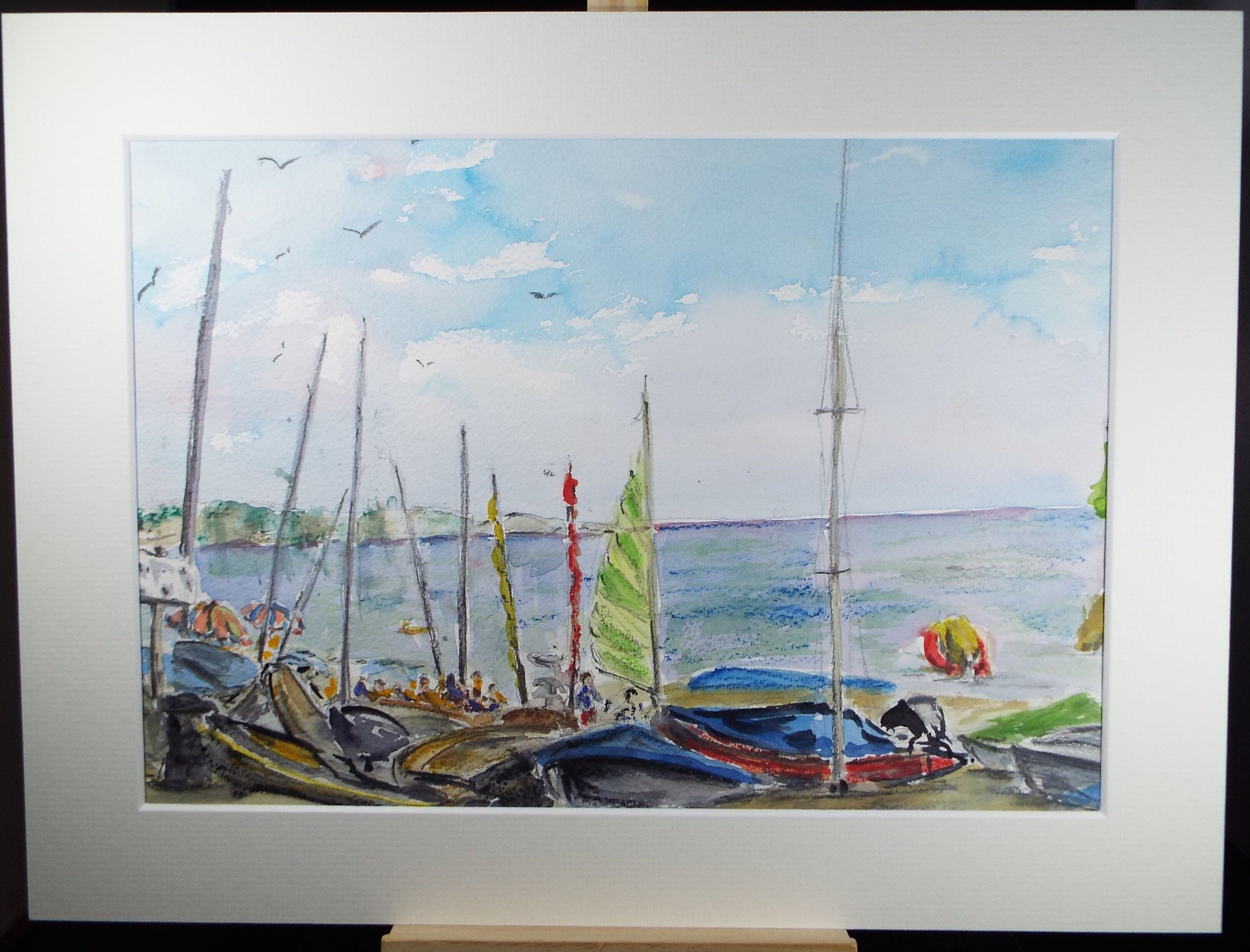 Original Watercolour, 'San Antonio Beach', dated 2000, Artist Unknown