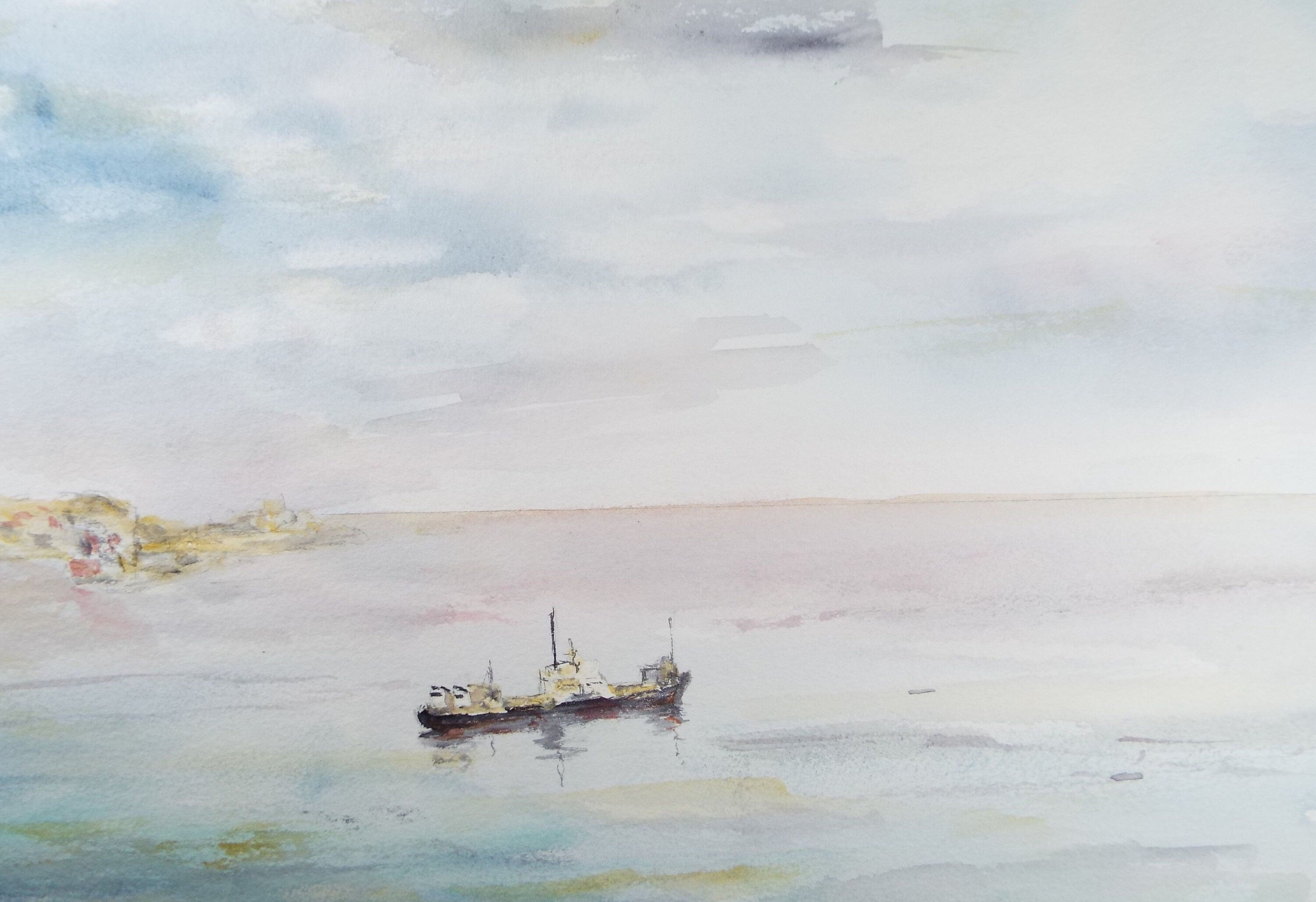 Original Watercolour, 'Palamos, Spain', circa 1990's, Artist Unknown