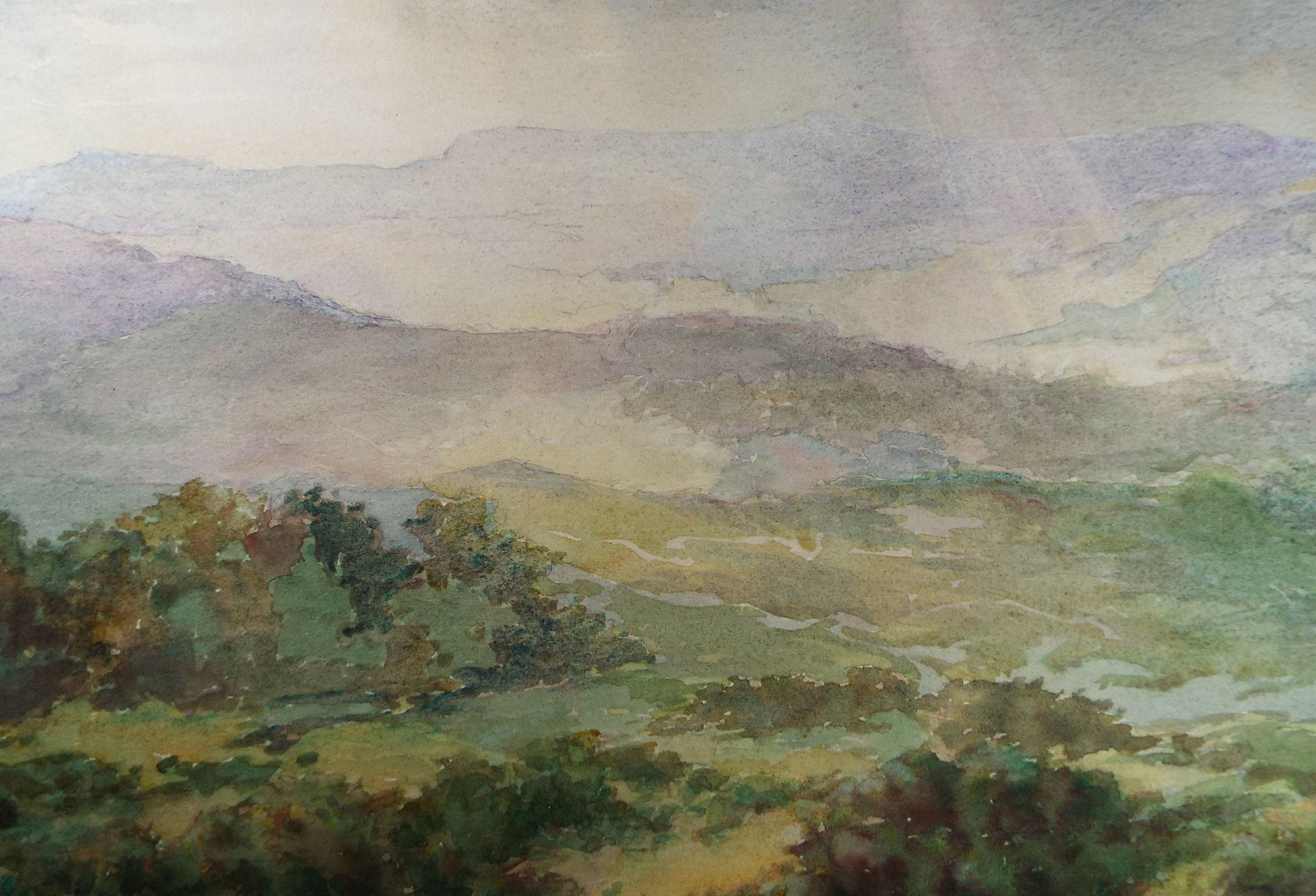 Original Watercolour, 'Autumn Moorland' , C R Chase (1893-1988), Circa 1950's