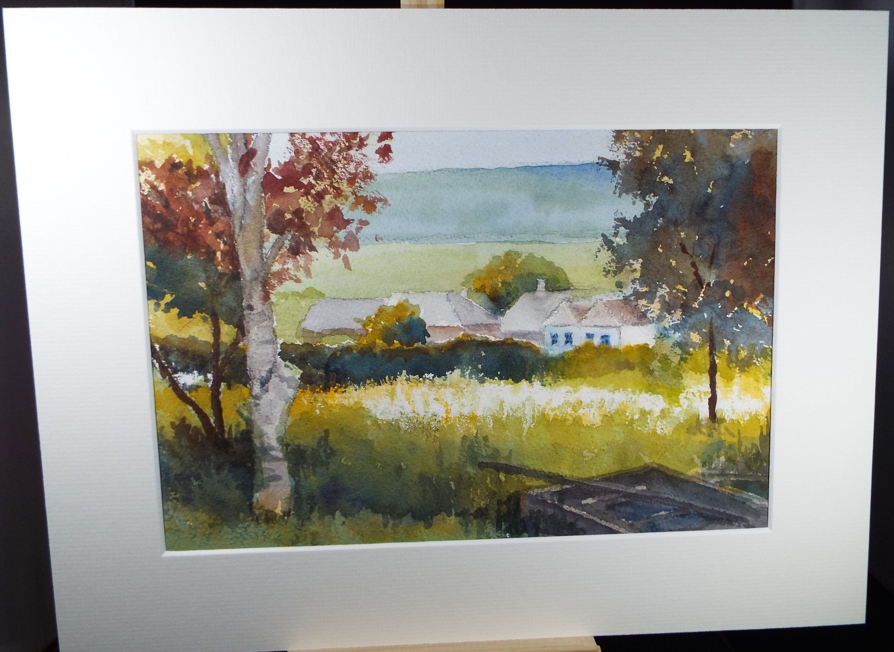 Original Watercolour on Paper, 'Country House in a Landscape', Paul Winby, Circa 1990's