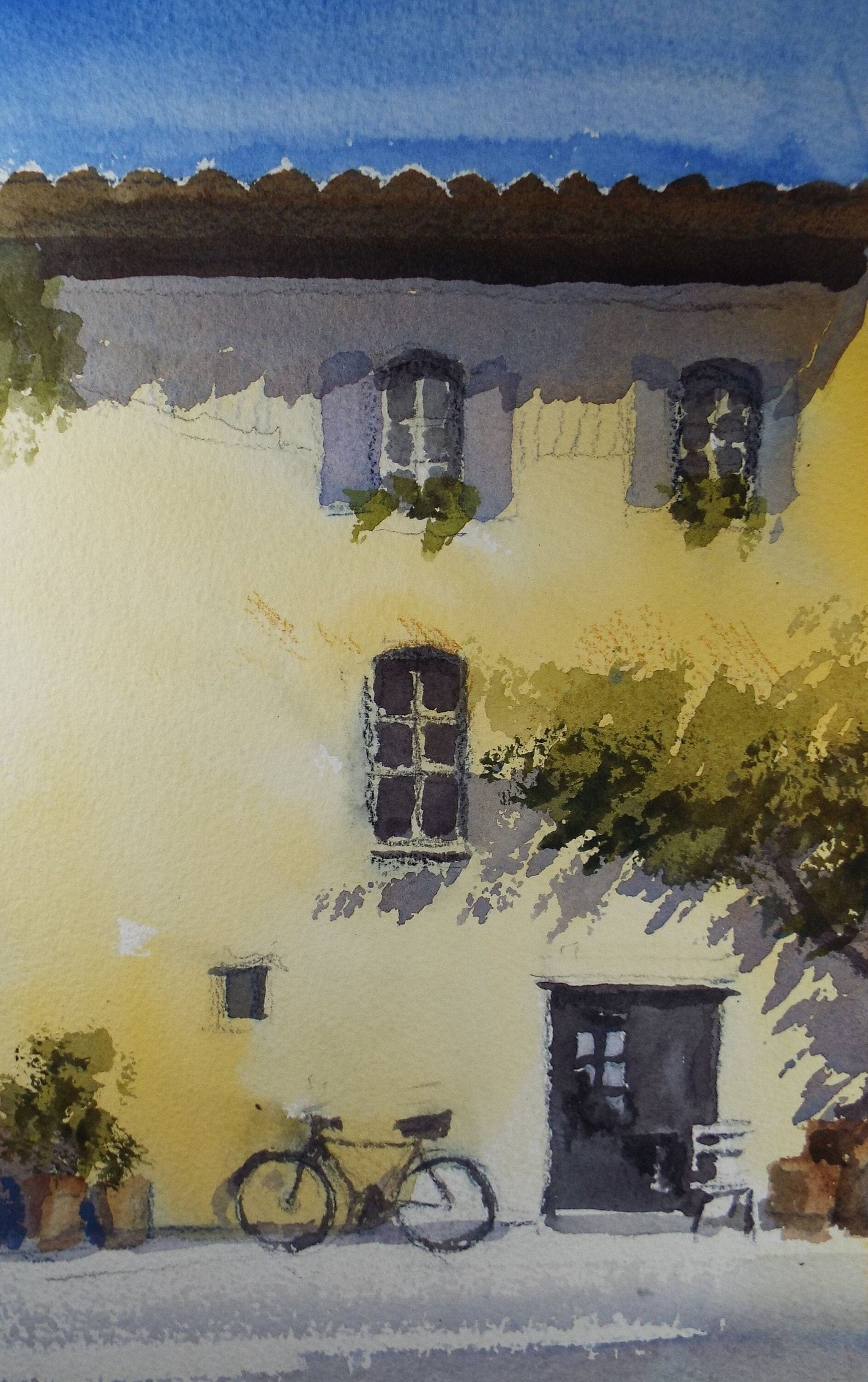 Original Watercolour on Paper, 'Village House', Paul Winby, Circa 1990's