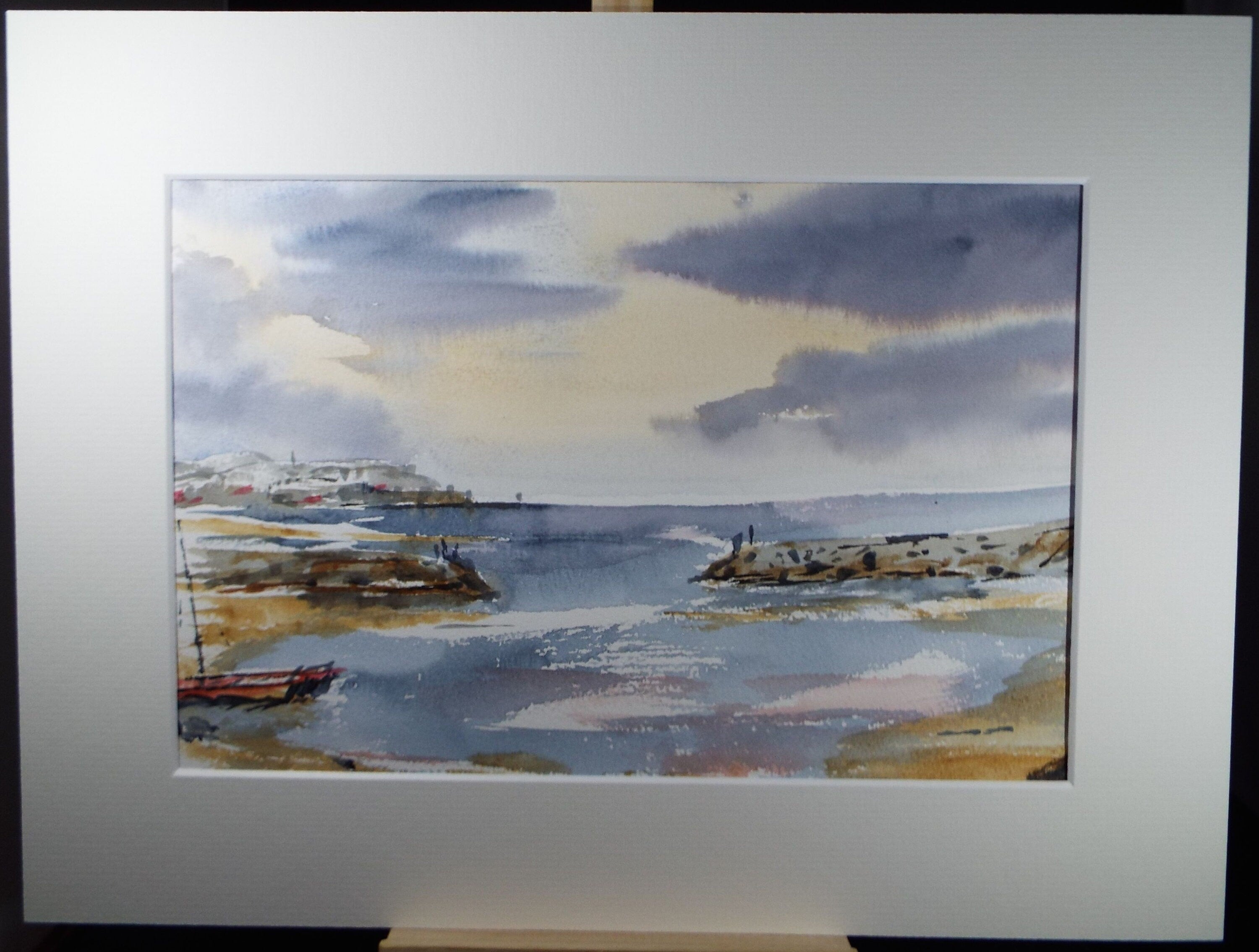 Original Watercolour, 'Rocky Coast', Circa 1990's, Artist Unknown