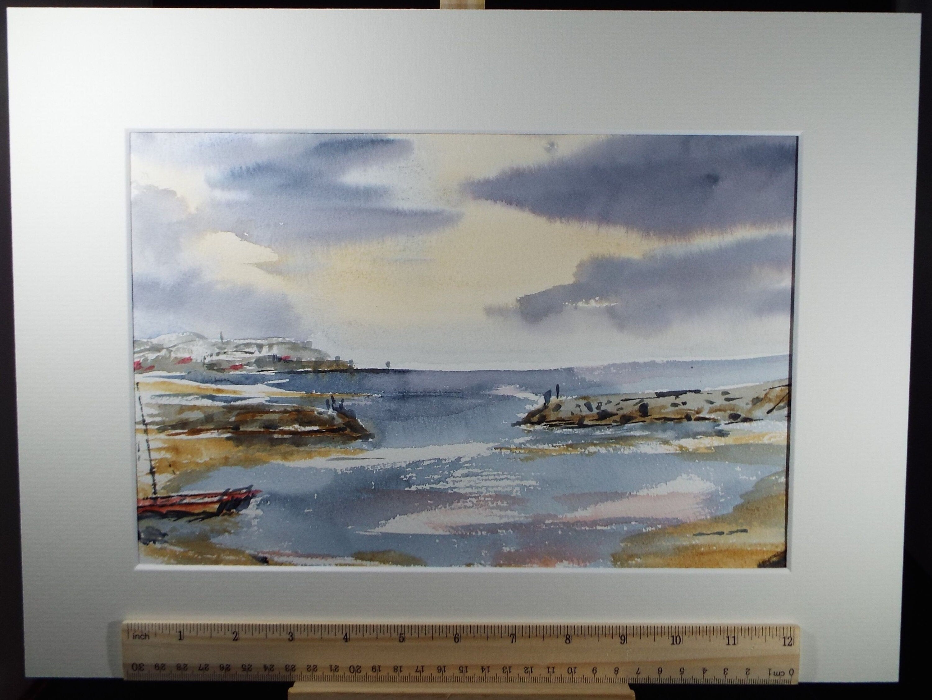 Original Watercolour, 'Rocky Coast', Circa 1990's, Artist Unknown