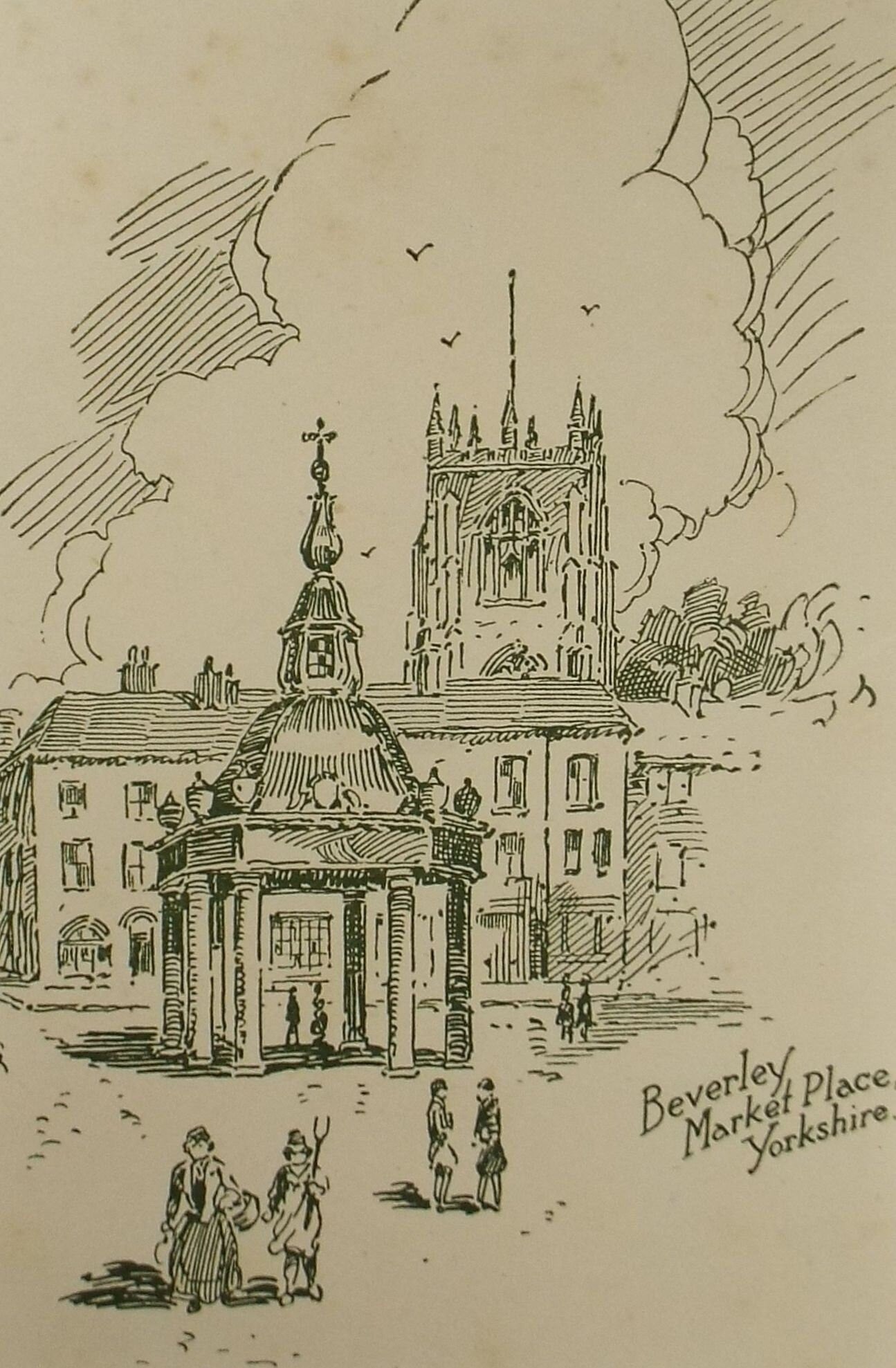 Original Pen & Ink 'Beverley Market Place', Early 20th Century, Artist Unknown