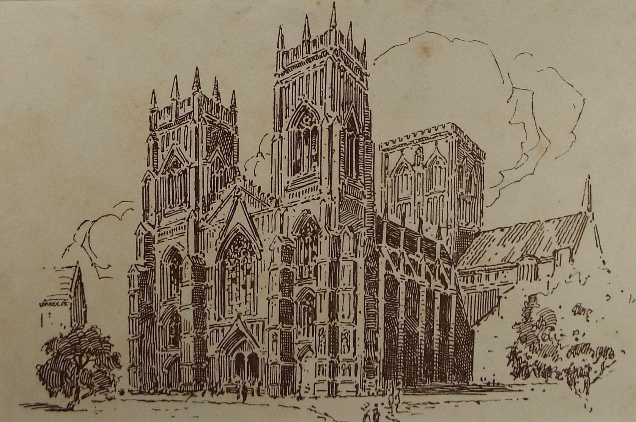 Original Pen & Ink, 'York Minster', Early 20th Century, Artist unknown