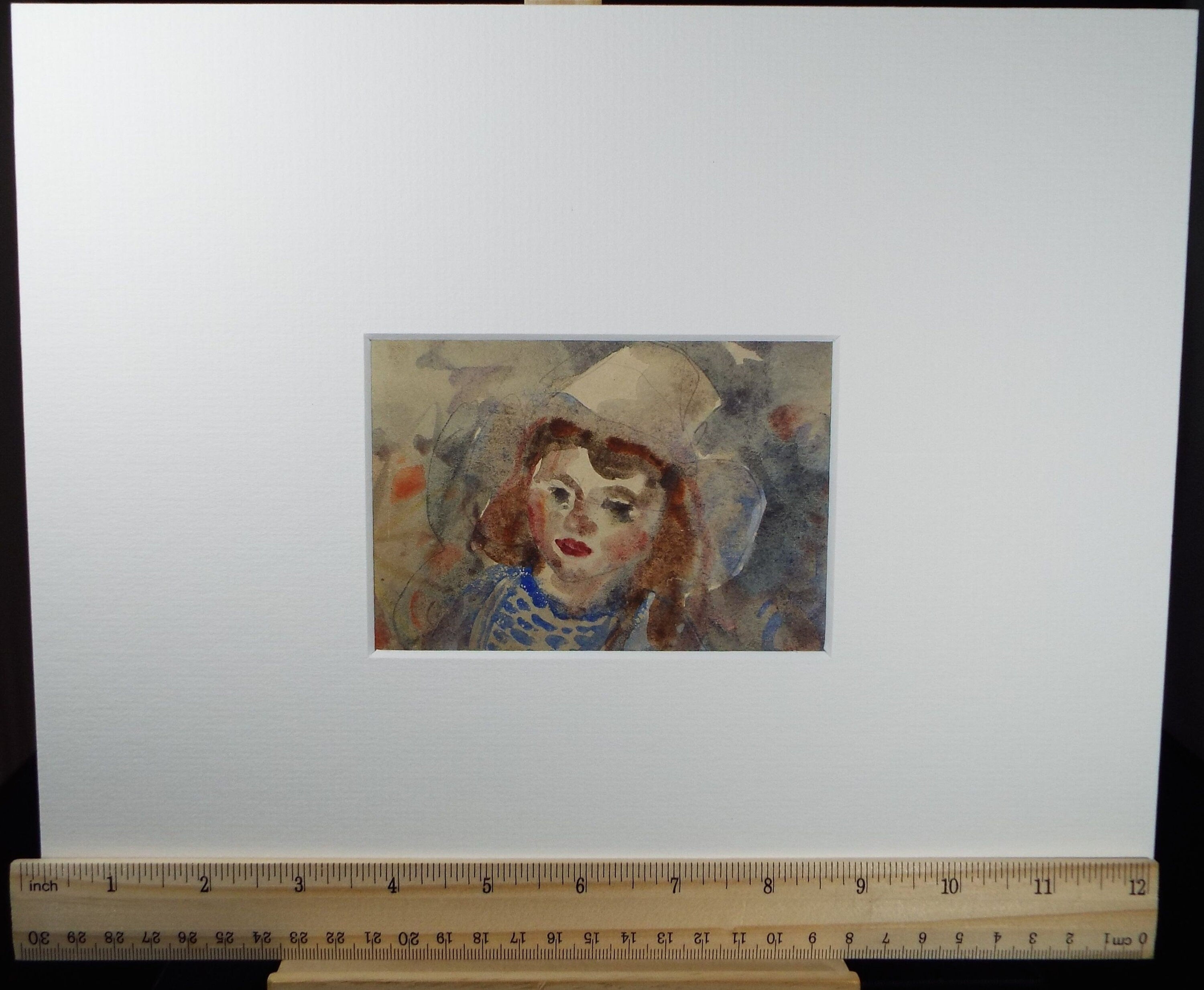 Original Watercolour, 'Study of a Girl in a Hat' 1950's, William D Clyne (1922-1981)