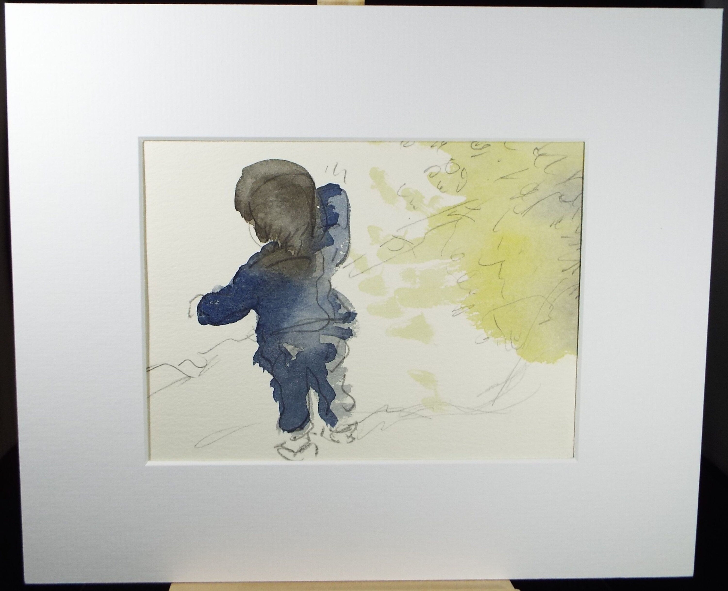 Original Watercolour, 'Child in Blue', 1960's, William D Clyne (1922-1981)