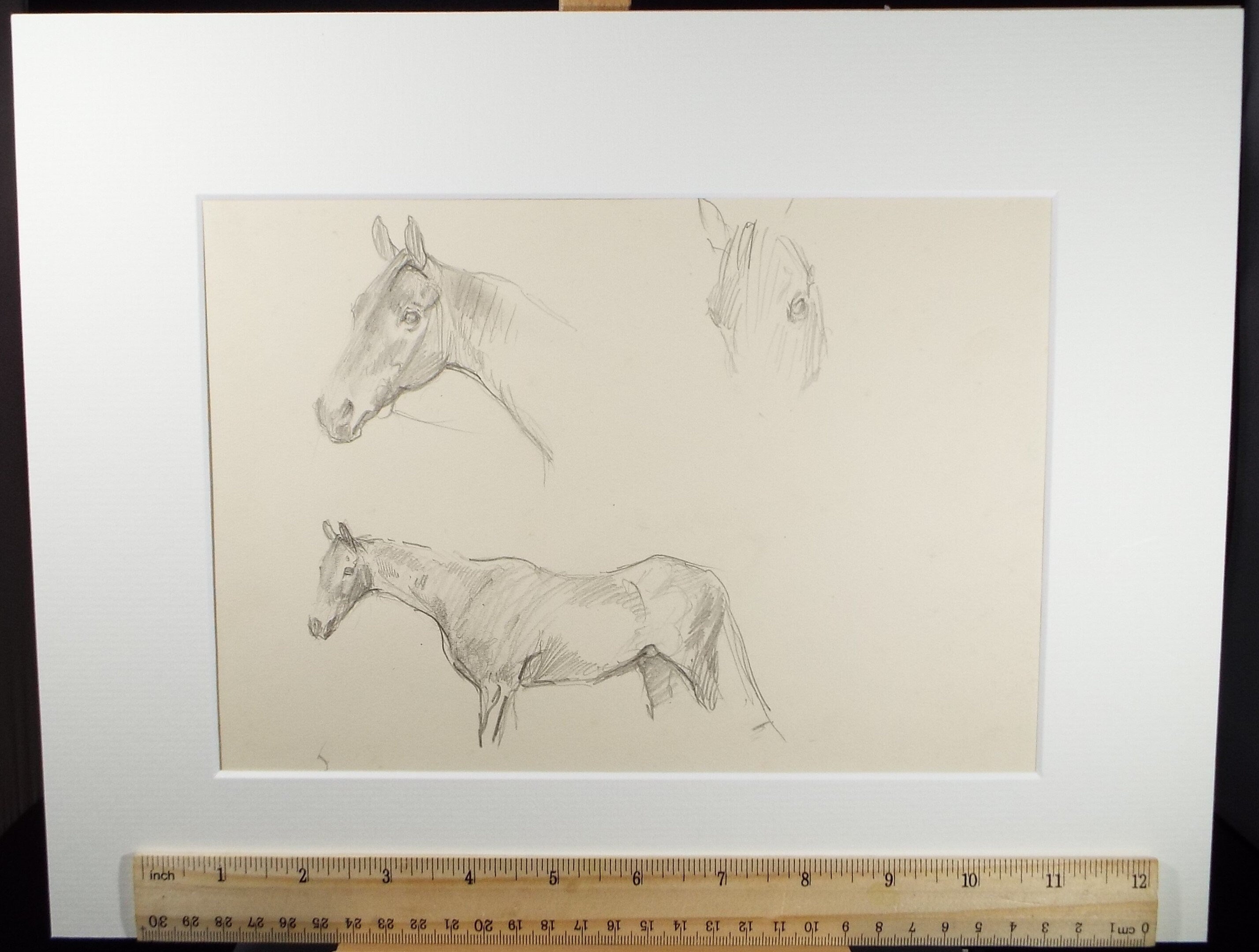 Original Pencil Sketch, Michael Lyne (1912-1989), 'Horse Study', Mid 20th Century