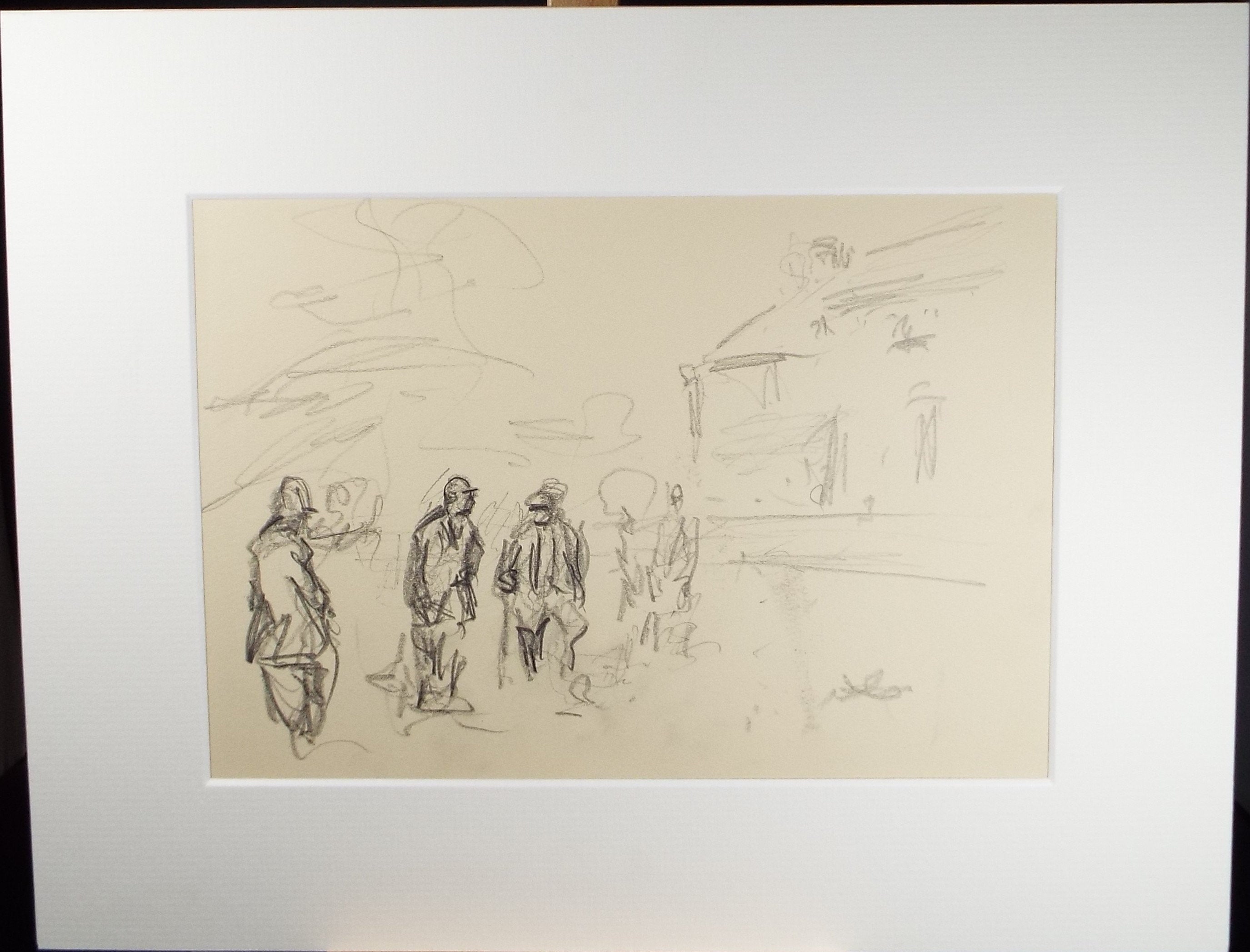 Original Pencil Sketch, Michael Lyne (1912-1989), 'Hunting figures', Mid 20th Century