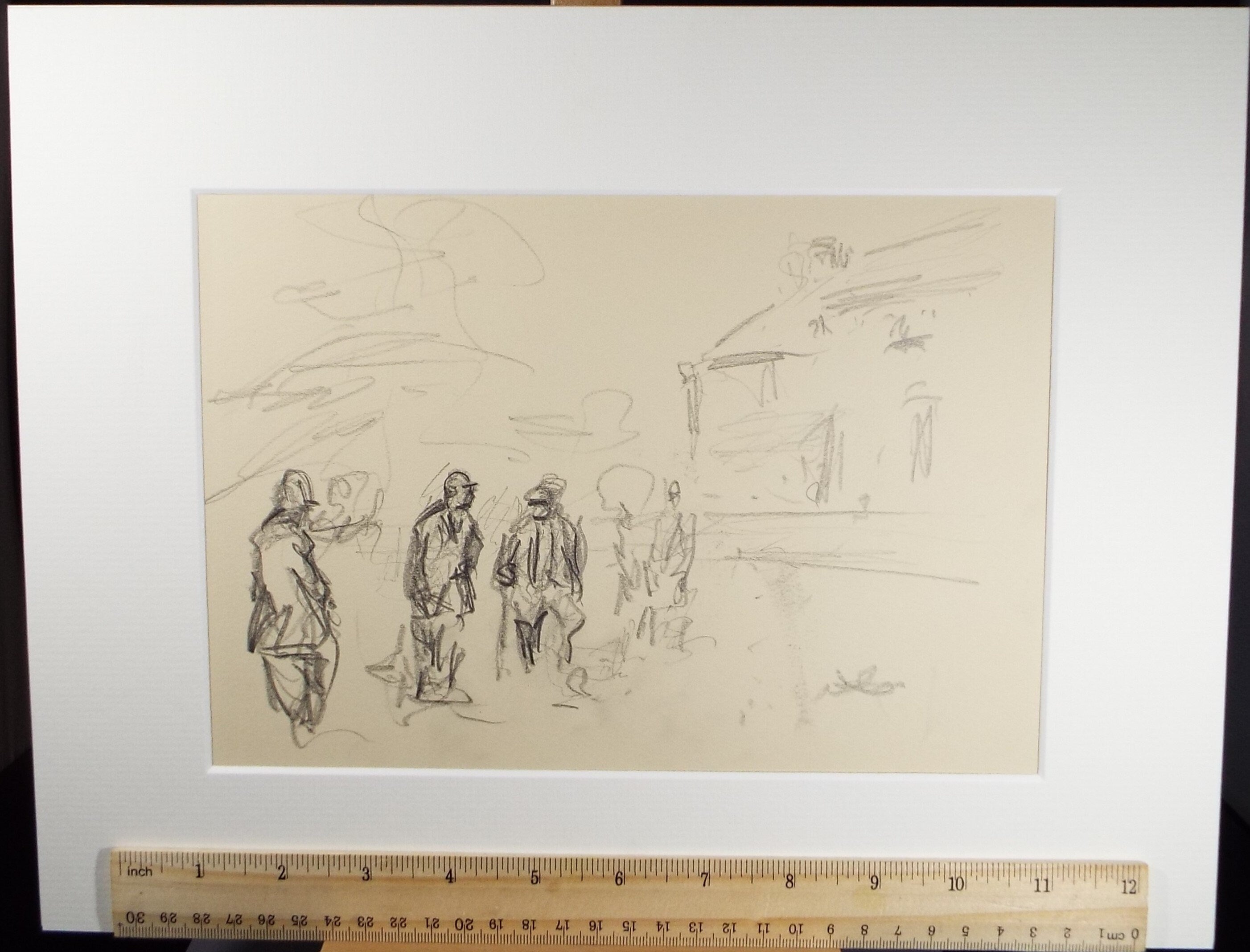 Original Pencil Sketch, Michael Lyne (1912-1989), 'Hunting figures', Mid 20th Century