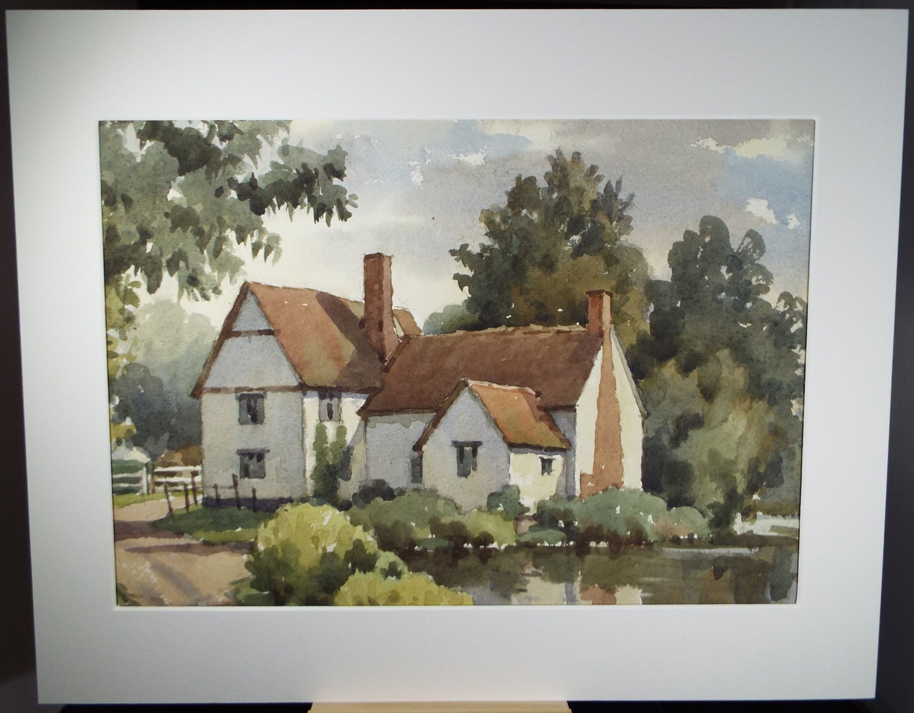 Original Watercolour on Paper, 'Suffolk Farmhouse', Edward Albert Hickling (1913-1998), Circa 1950's