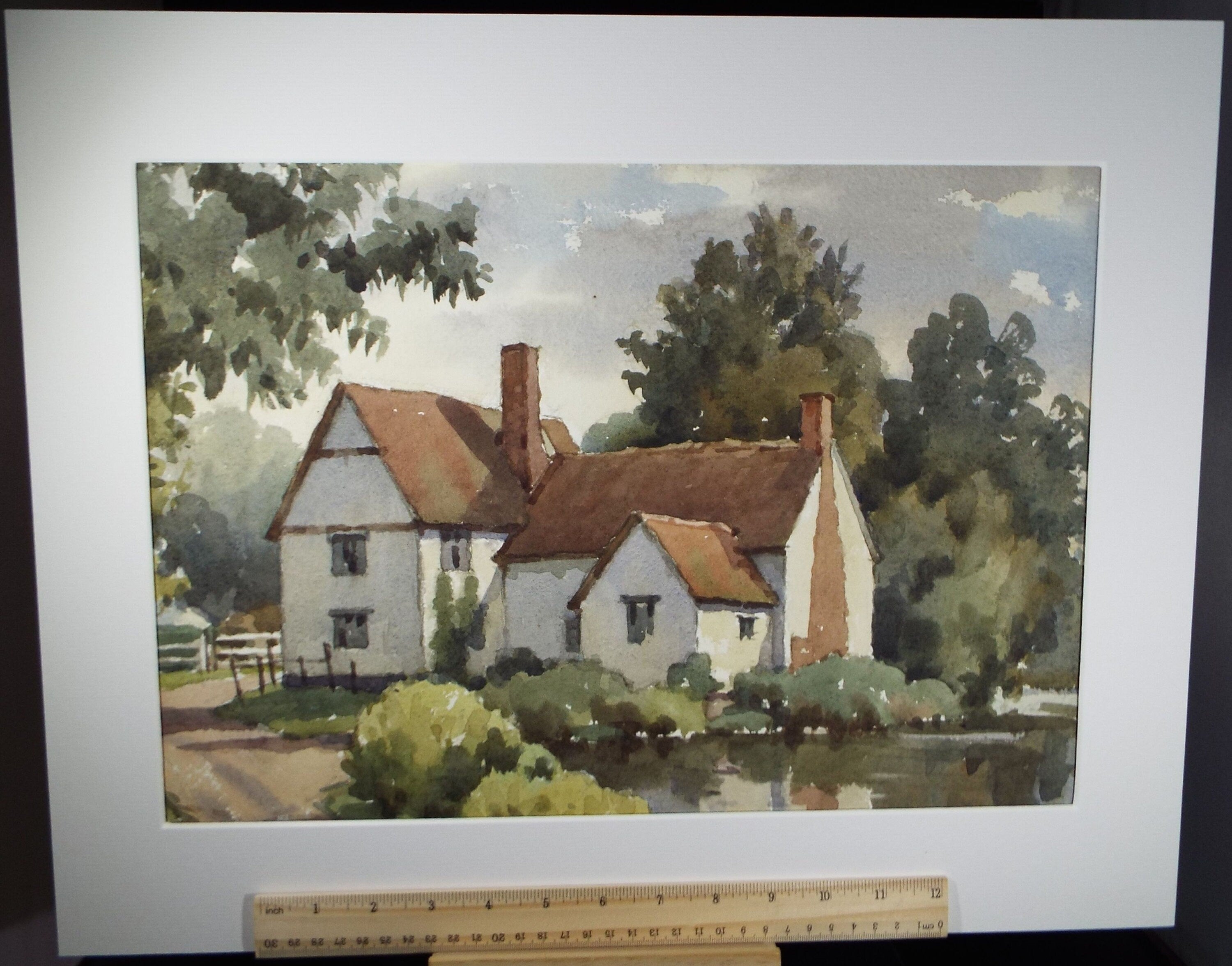 Original Watercolour on Paper, 'Suffolk Farmhouse', Edward Albert Hickling (1913-1998), Circa 1950's