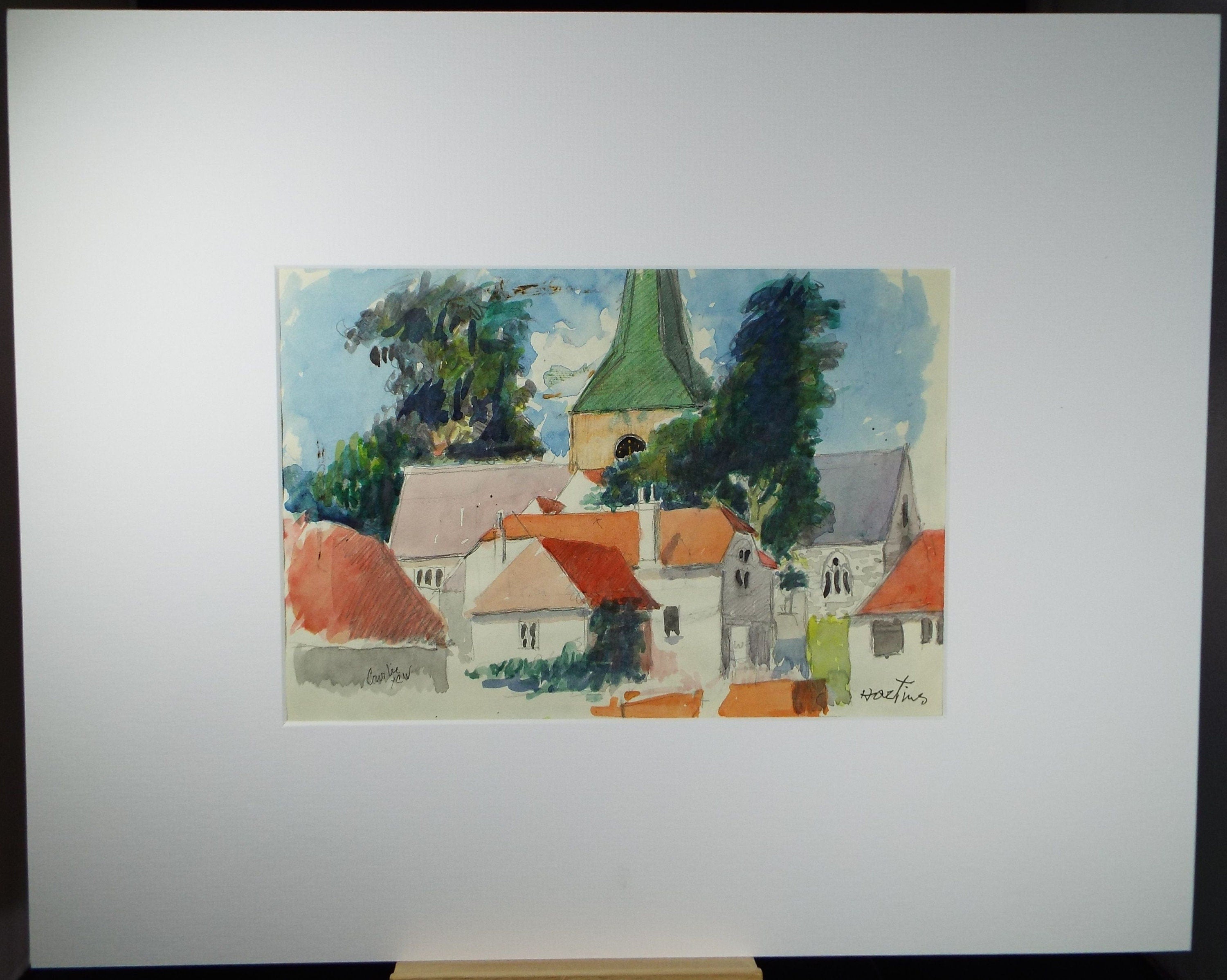 Original Watercolour on paper, 'Hastings', William Crosbie RSA, RGI (1915-1999), Dated 1994