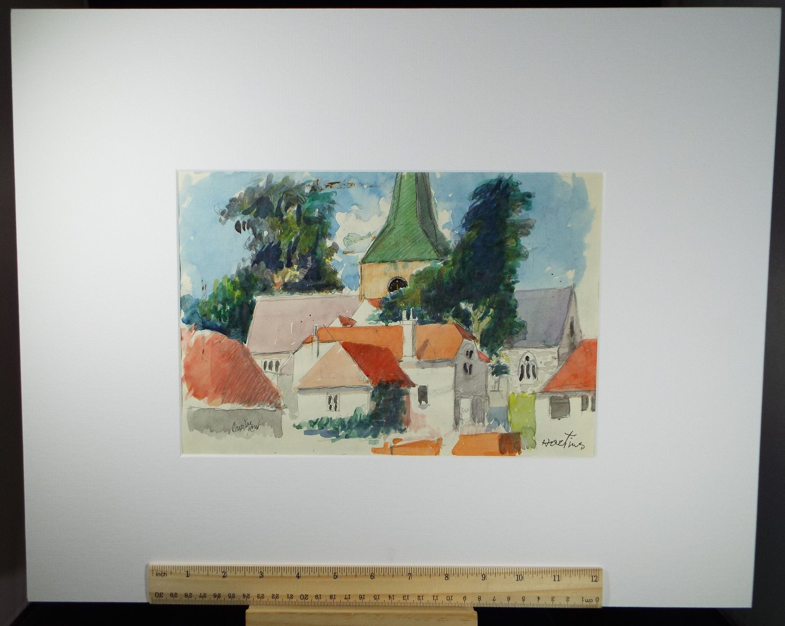 Original Watercolour on paper, 'Hastings', William Crosbie RSA, RGI (1915-1999), Dated 1994