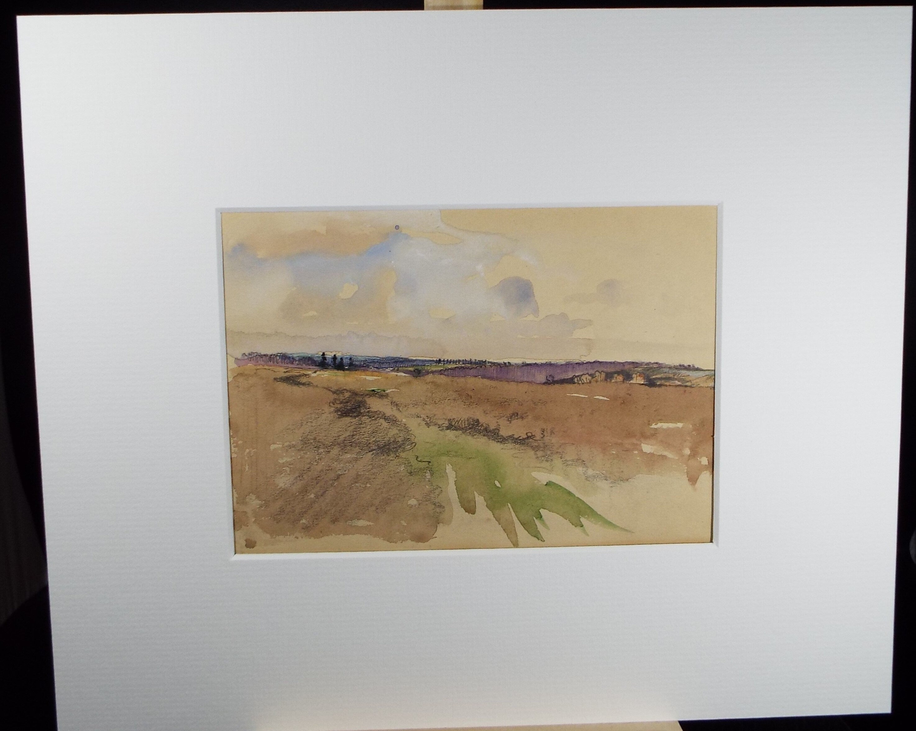 Original Watercolour Sketch, Michael Lyne (1912-1989), 'Heather Moorland', Mid 20th Century