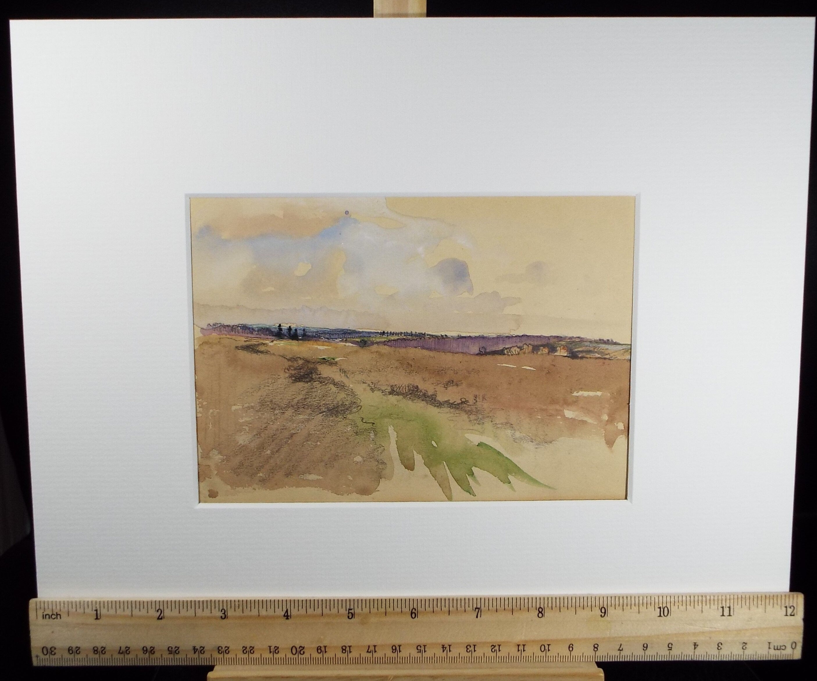 Original Watercolour Sketch, Michael Lyne (1912-1989), 'Heather Moorland', Mid 20th Century