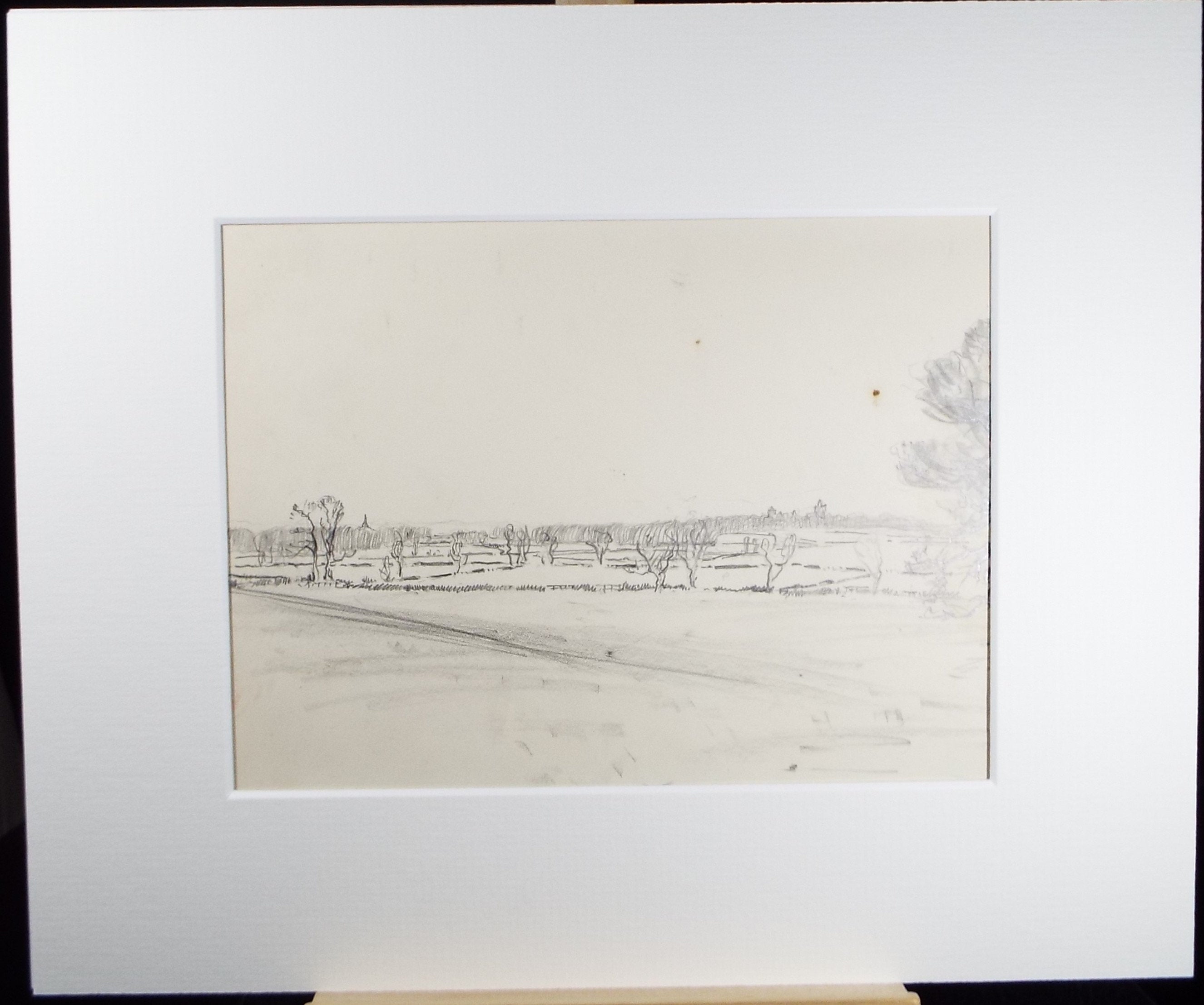 Original Pencil Sketch, Michael Lyne (1912-1989), 'Hunting Landscape', Mid 20th Century