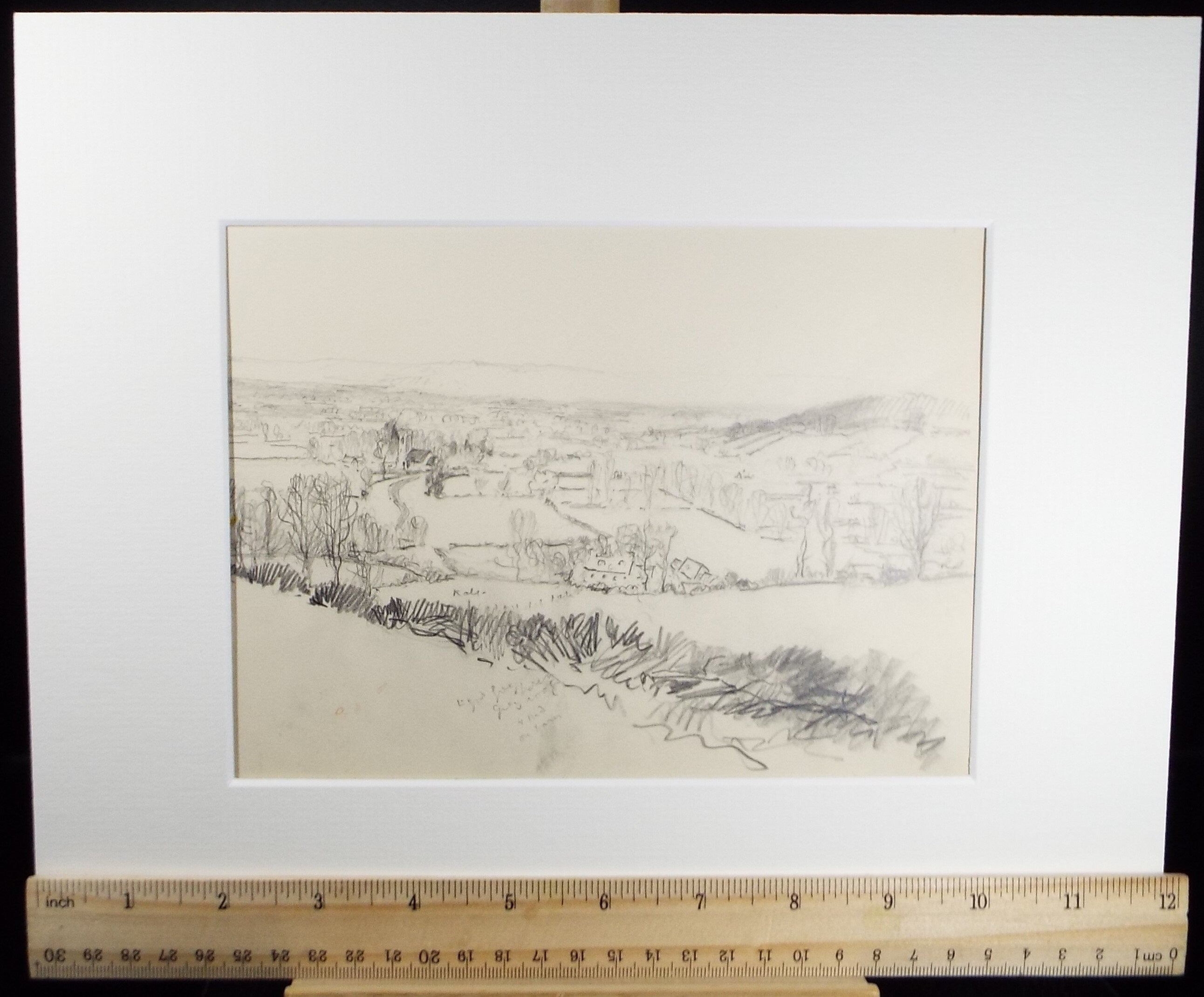 Original Pencil Sketch, Michael Lyne (1912-1989), 'Hunting Landscape', Mid 20th Century